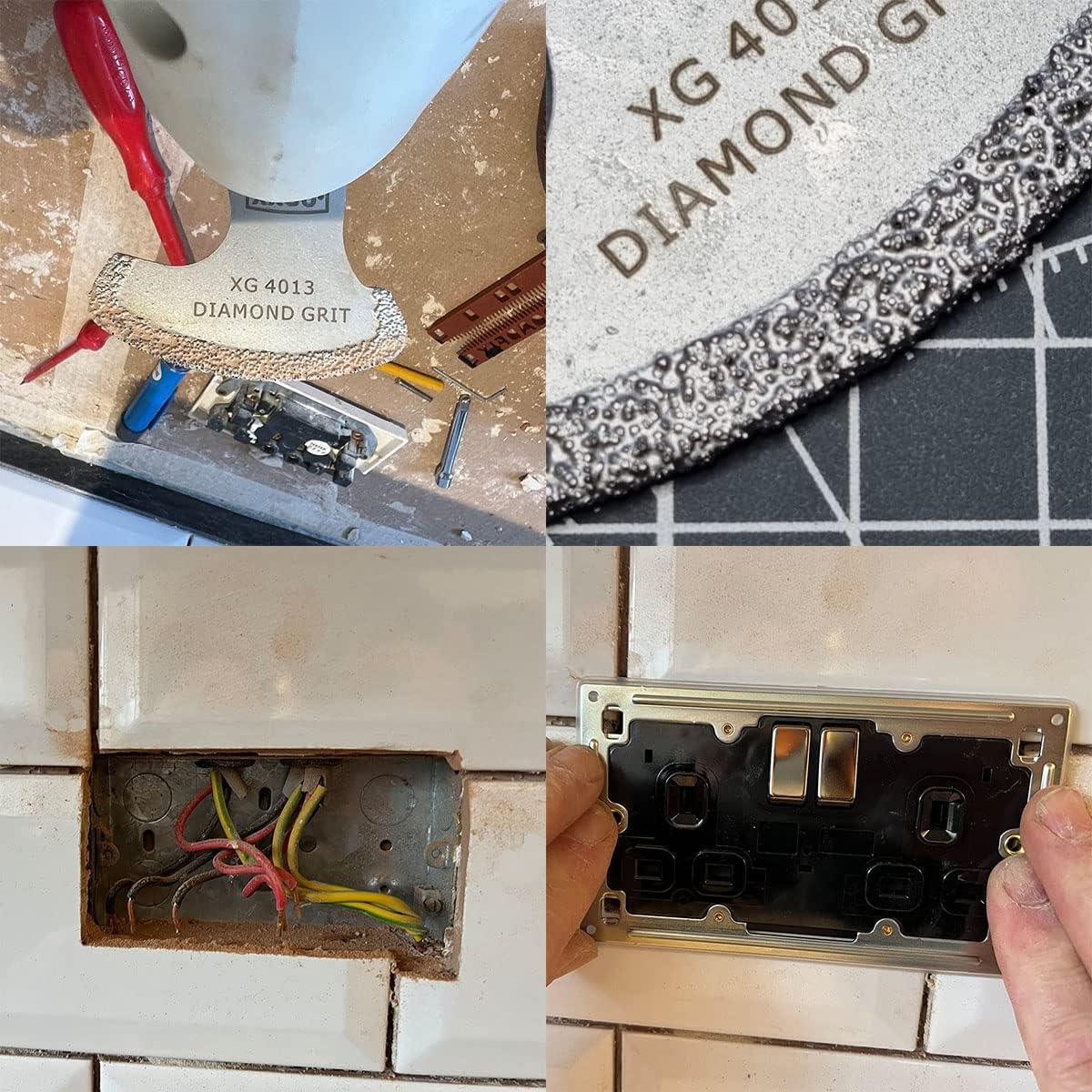 XXGO 8 Pcs Carbide Diamond Oscillating Multi Tool Blades for Grit Grout Removing XGM0605