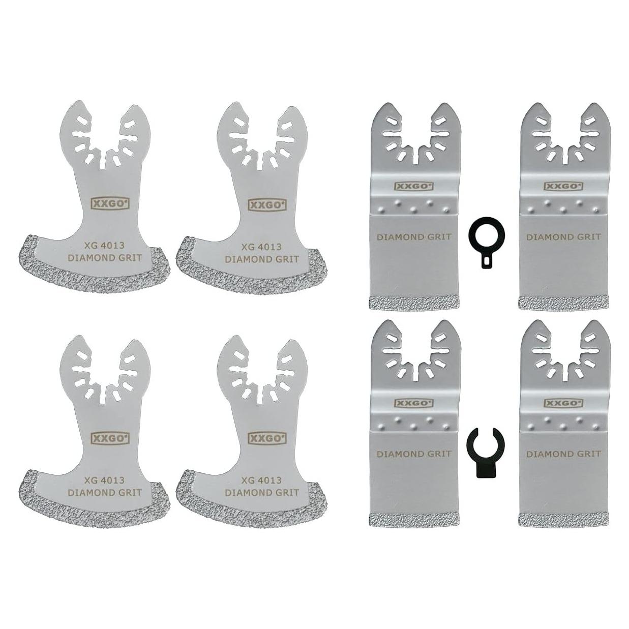 XXGO 8 Pcs Oscillating Multi Tool Blades Diamond for Grout Grit Removal XGM0606
