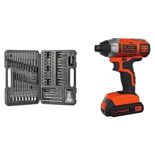 Destornillador de Impacto BLACK+DECKER BDCI20C 20V 109 Piezas