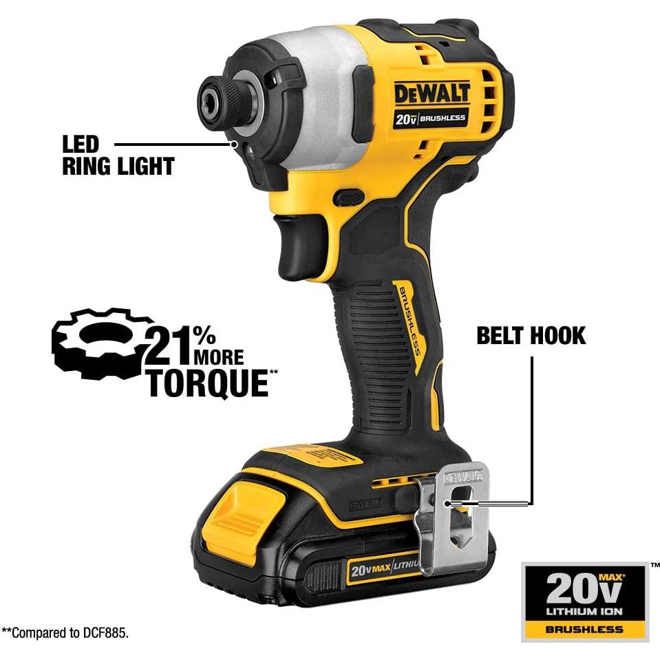 Destornillador de Impacto DEWALT 20V Compacto 192,78 Nm