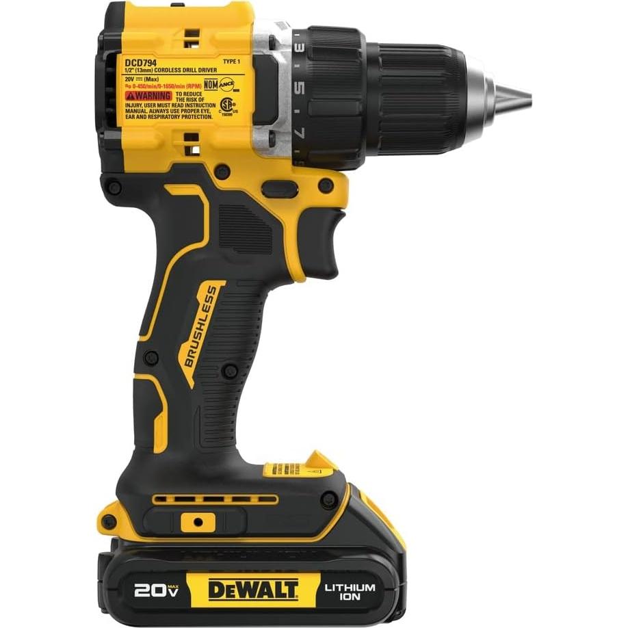 Taladro Inalámbrico Dewalt DCD794B 20V Compacto 1.27 cm