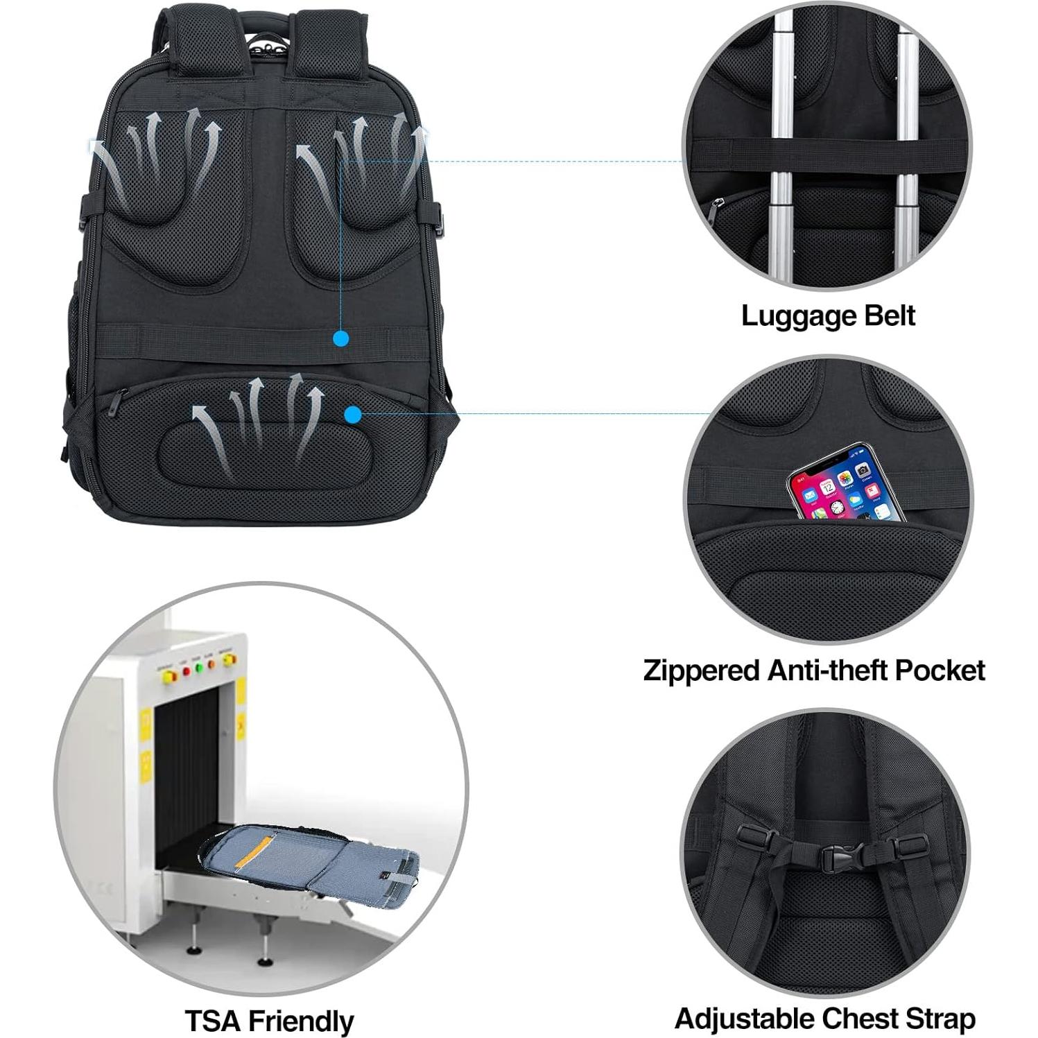 Mochila KROSER para Laptop 46.7 cm con Puerto USB y RFID