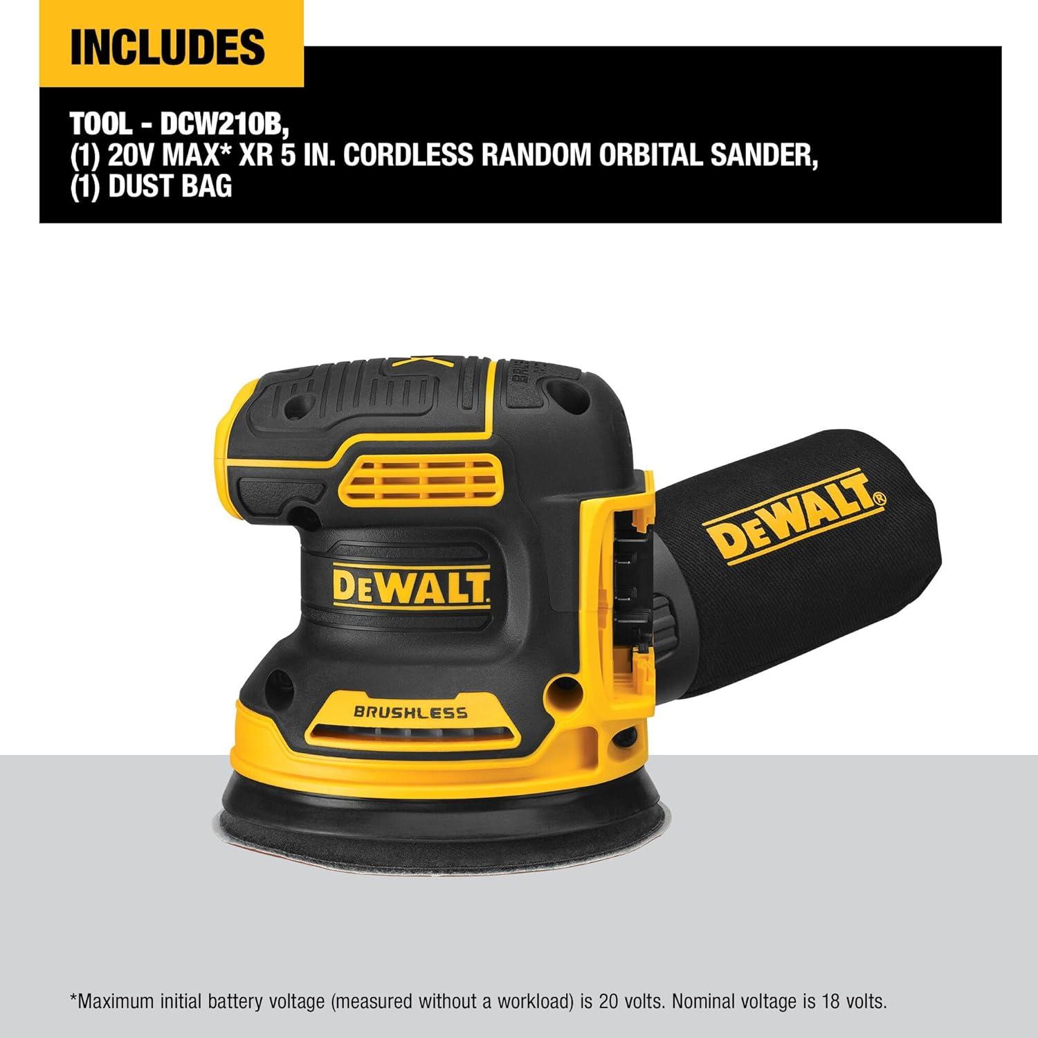 Lijadora Orbital DEWALT 20V MAX 5" Sin Cable DCW210B