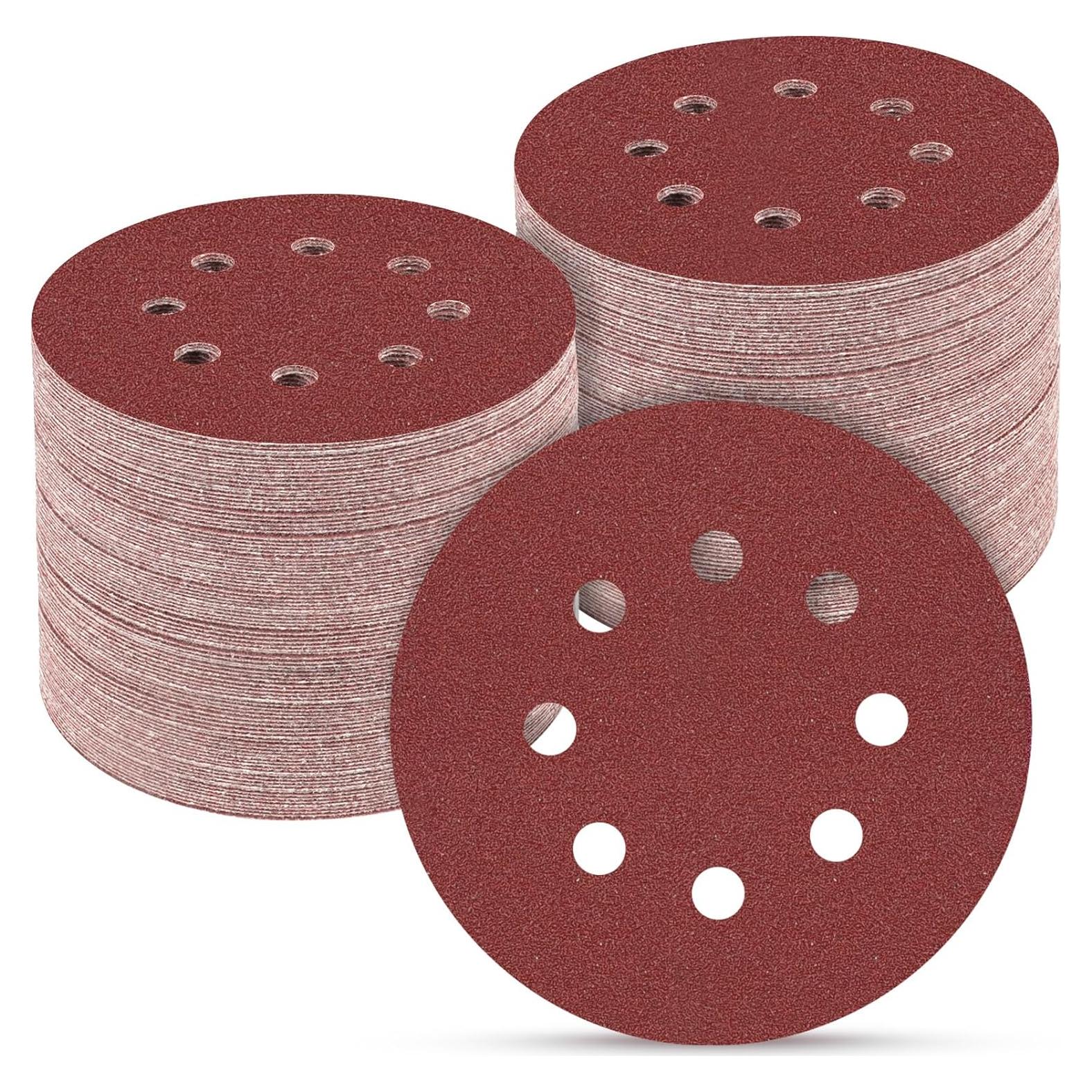 165 Discos de Lijado 5 Pulgadas POTUINOM Grano Variado