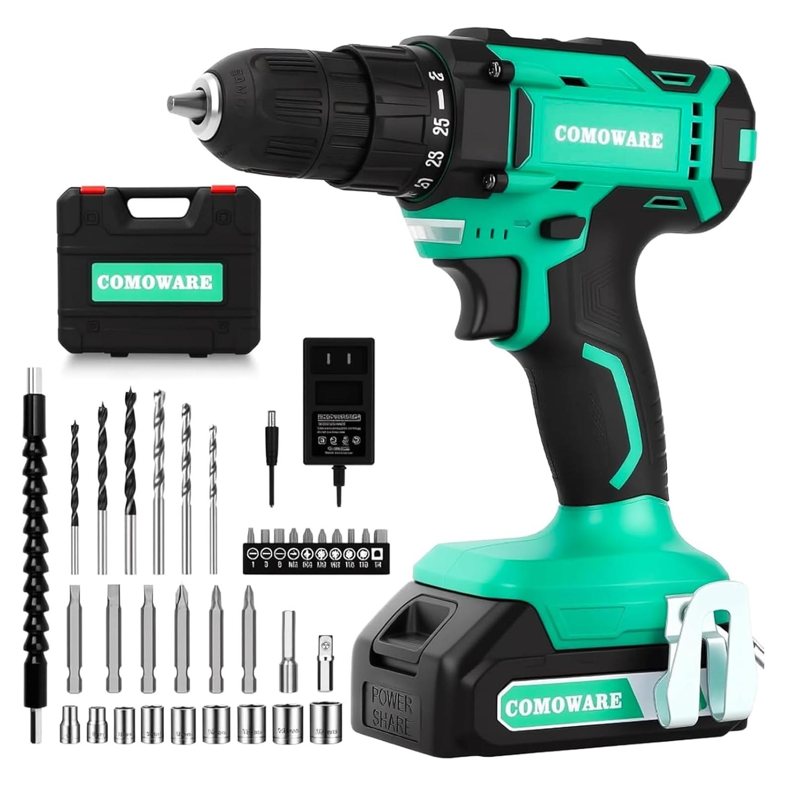 Taladro Inalámbrico COMOWARE 20V 2 Velocidades 266 Nm