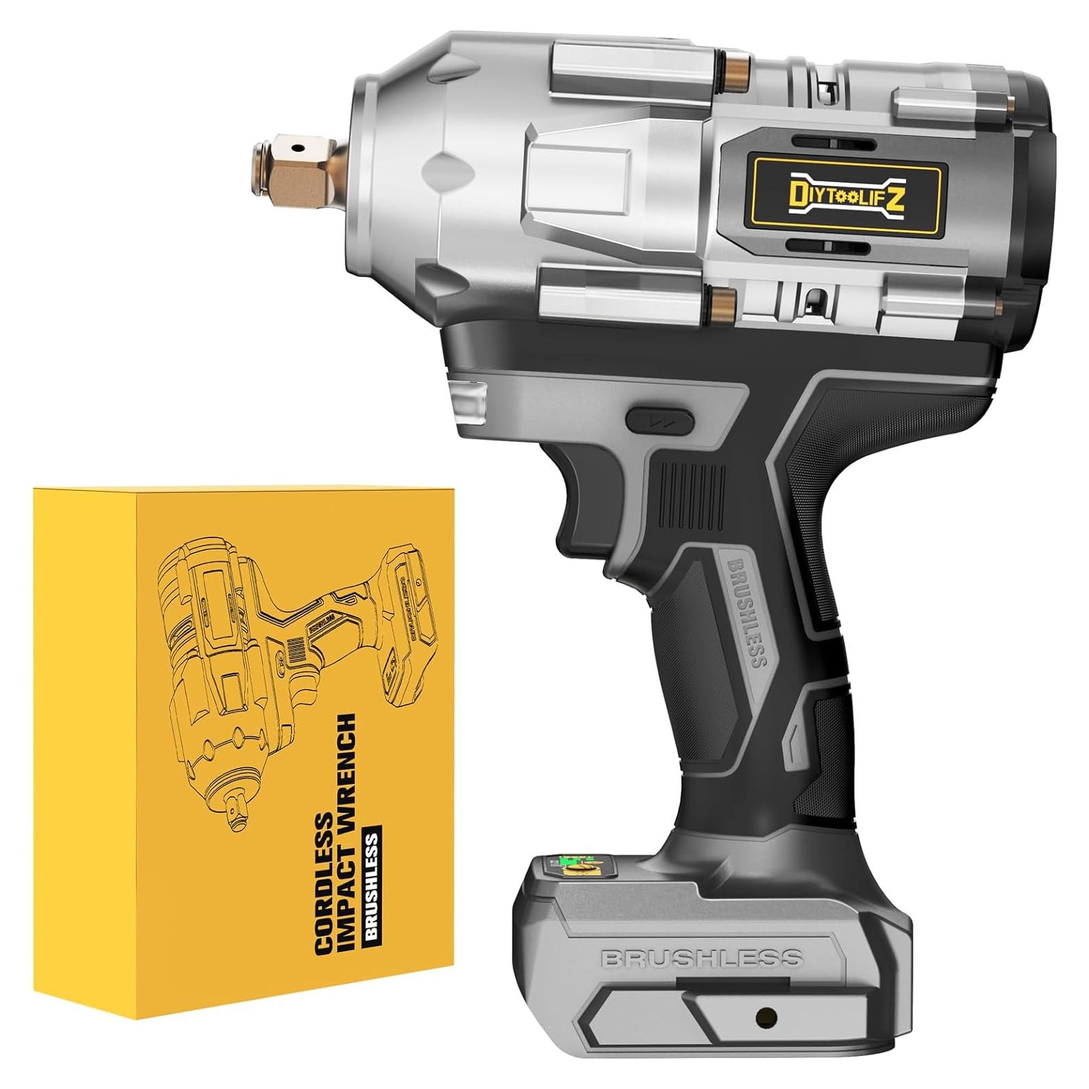 Llave de impacto inalámbrica 1/2" DeWalt 900 N.m 20V LED