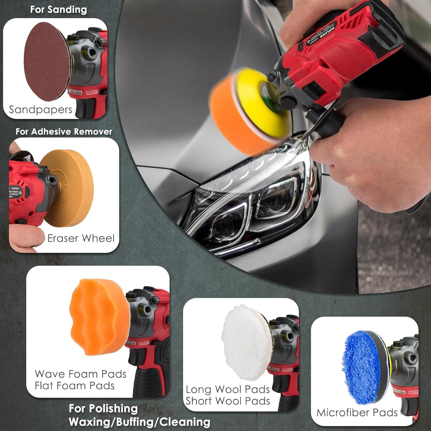 Pulidora Inalámbrica KITLUCK 12V con 40 Almohadillas