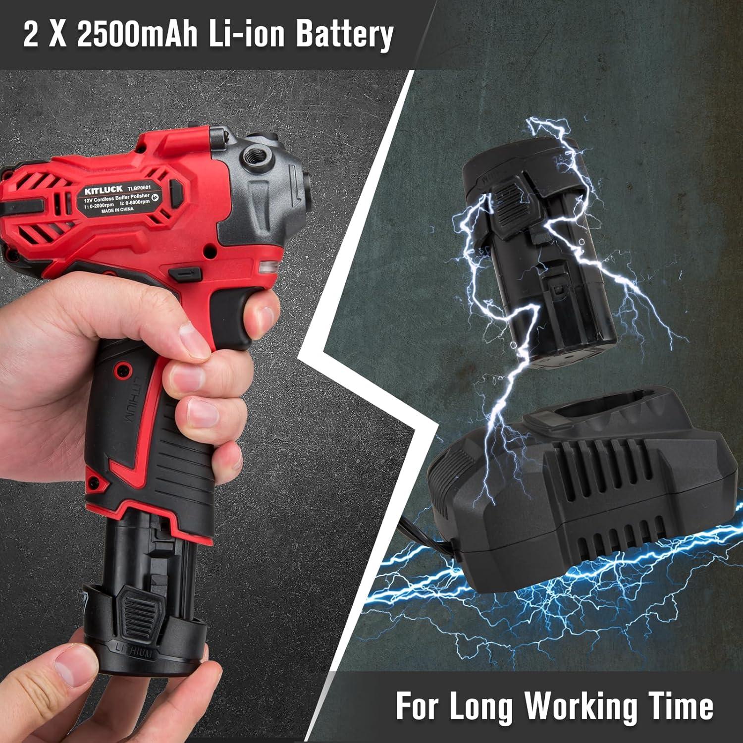 Pulidora Inalámbrica KITLUCK 12V con 40 Almohadillas