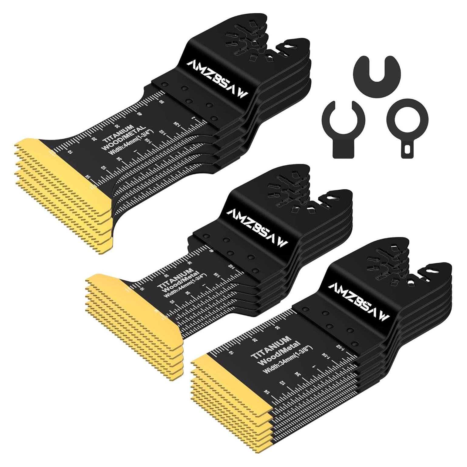 16 Cuchillas Oscilantes Titanio AMZBSAW para Metal y Madera