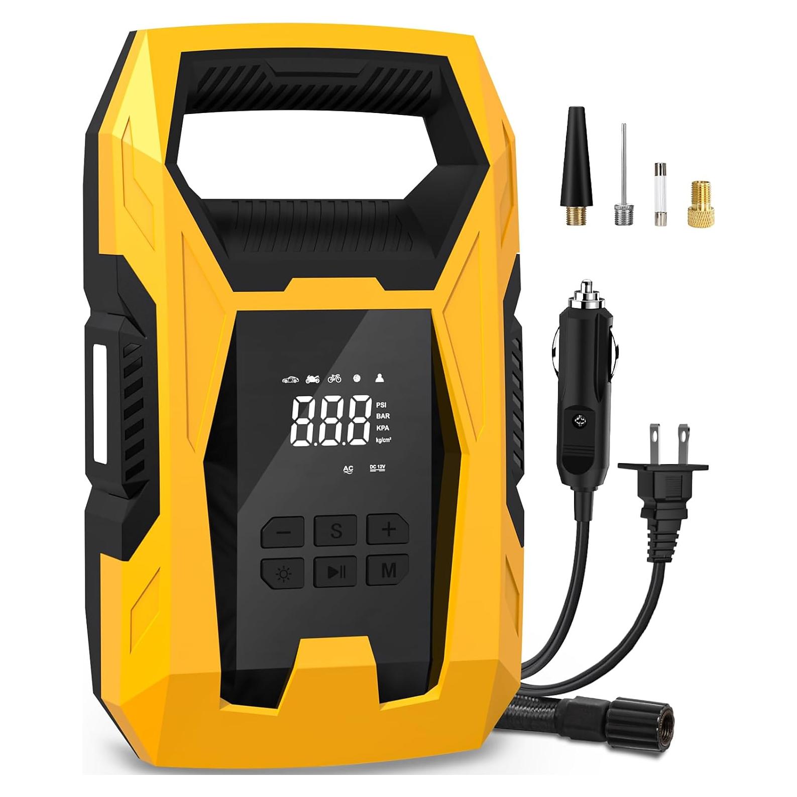 Compresor de Aire Portátil CARSUN T2221-Y 150 PSI Doble Alimentación