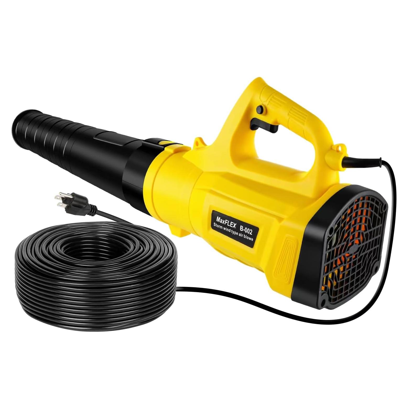 Leaf Blower, 3000W High Power Turbine Handheld Electric Leaf Blower, with 82 feet Extra Long Power Cord, 6-Gear Wind Speed Regulation, for Lawn Care, Yard, Garage, Patio, Blowing Leaves and Snow