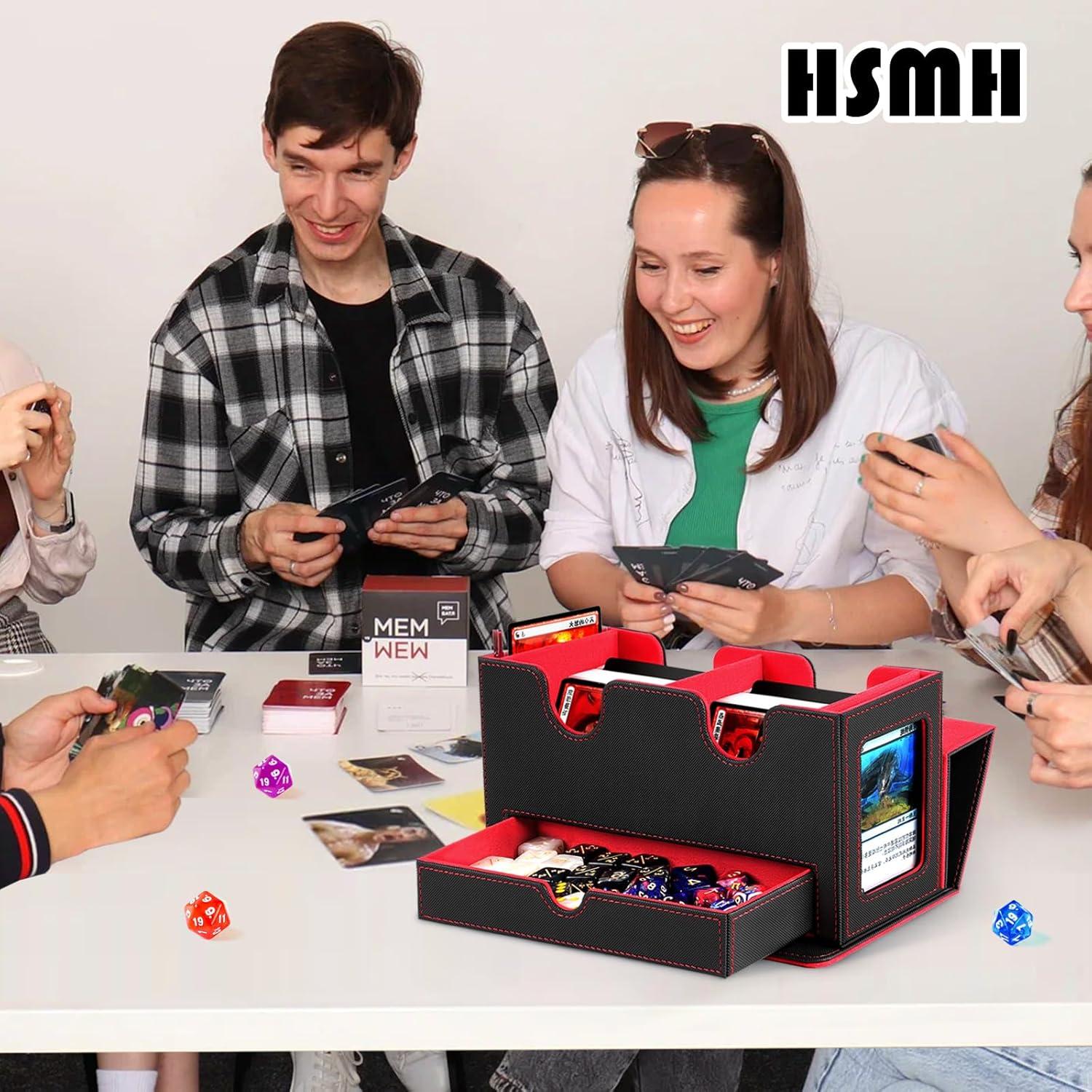 Caja de Deck HSMH para 310+ Cartas TCG - Negro Rojo