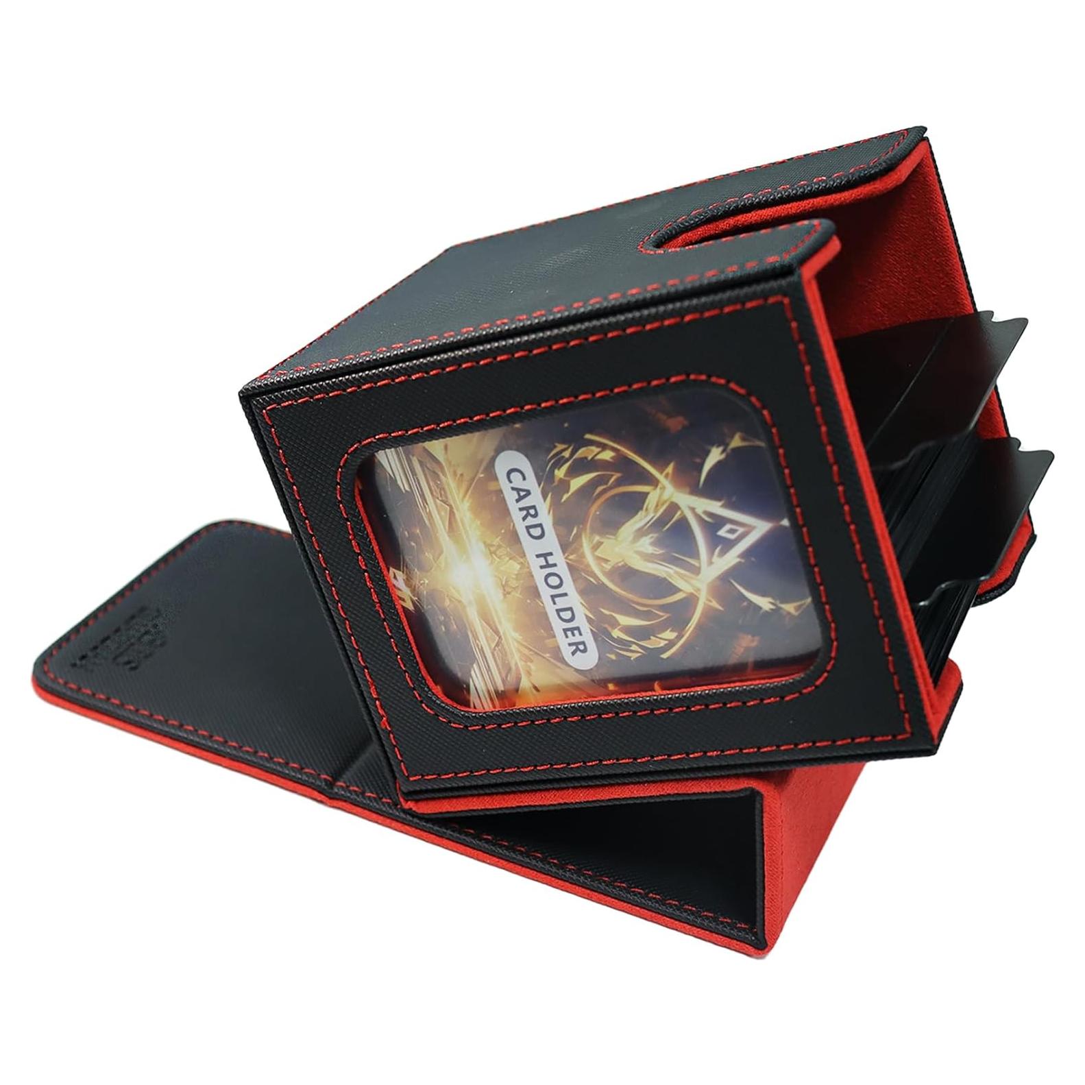 Caja de Barajas AEGIS GUARDIAN para MTG, 100 Cartas, Negro/Rojo