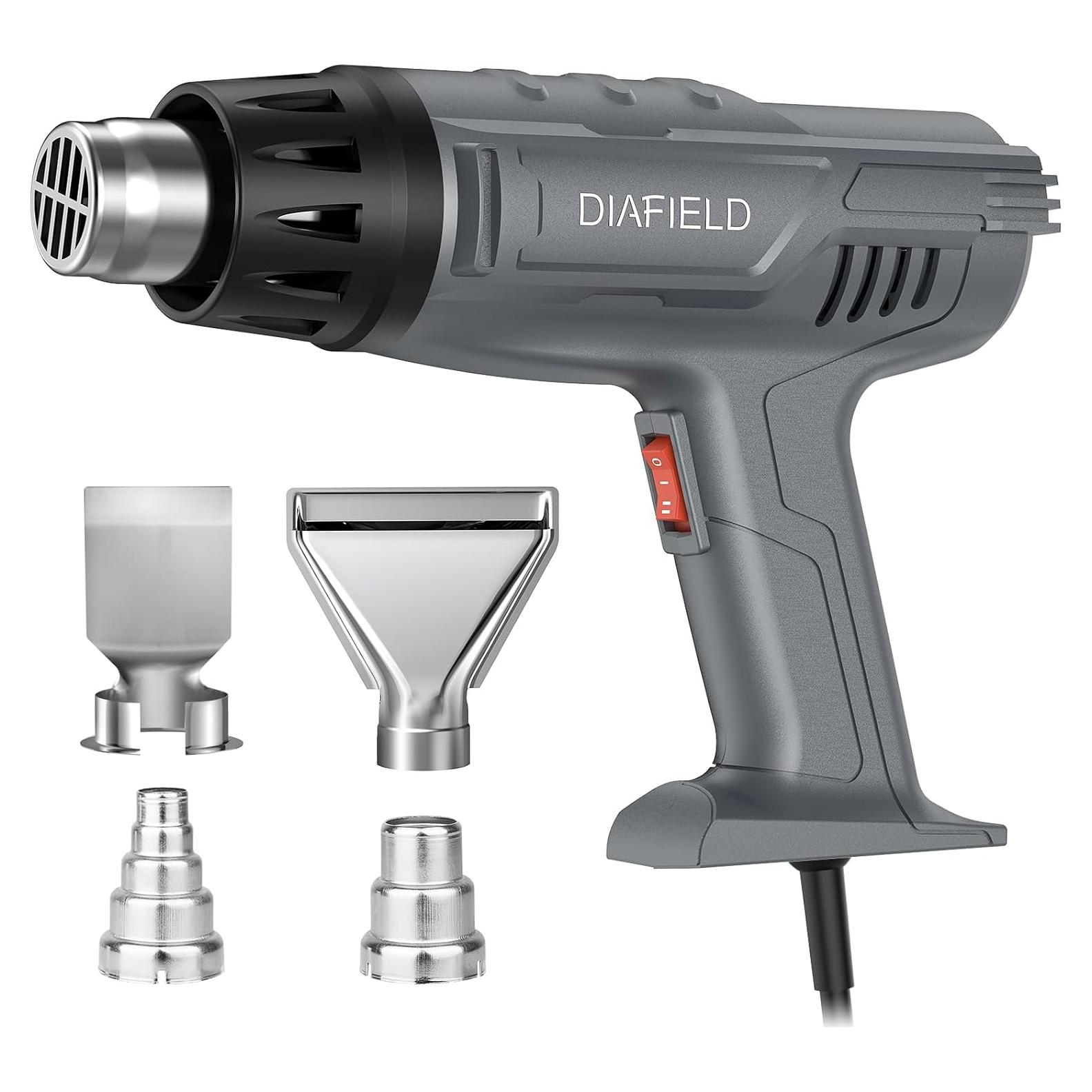 Pistola de Calor DIAFIELD 1850W con 4 Boquillas y Protección