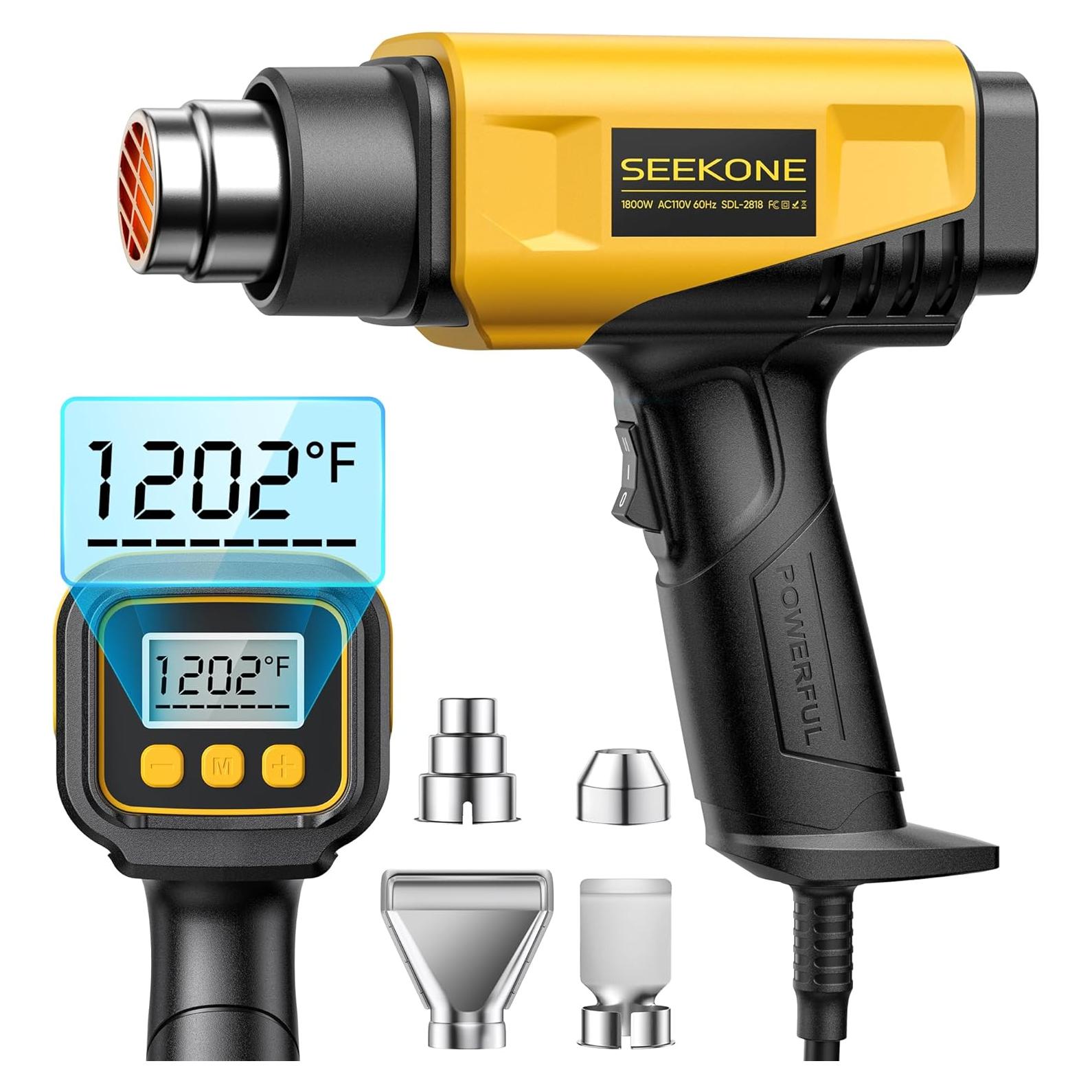 Pistola de Calor SEEKONE 1800W LCD Compacta 50-650°C