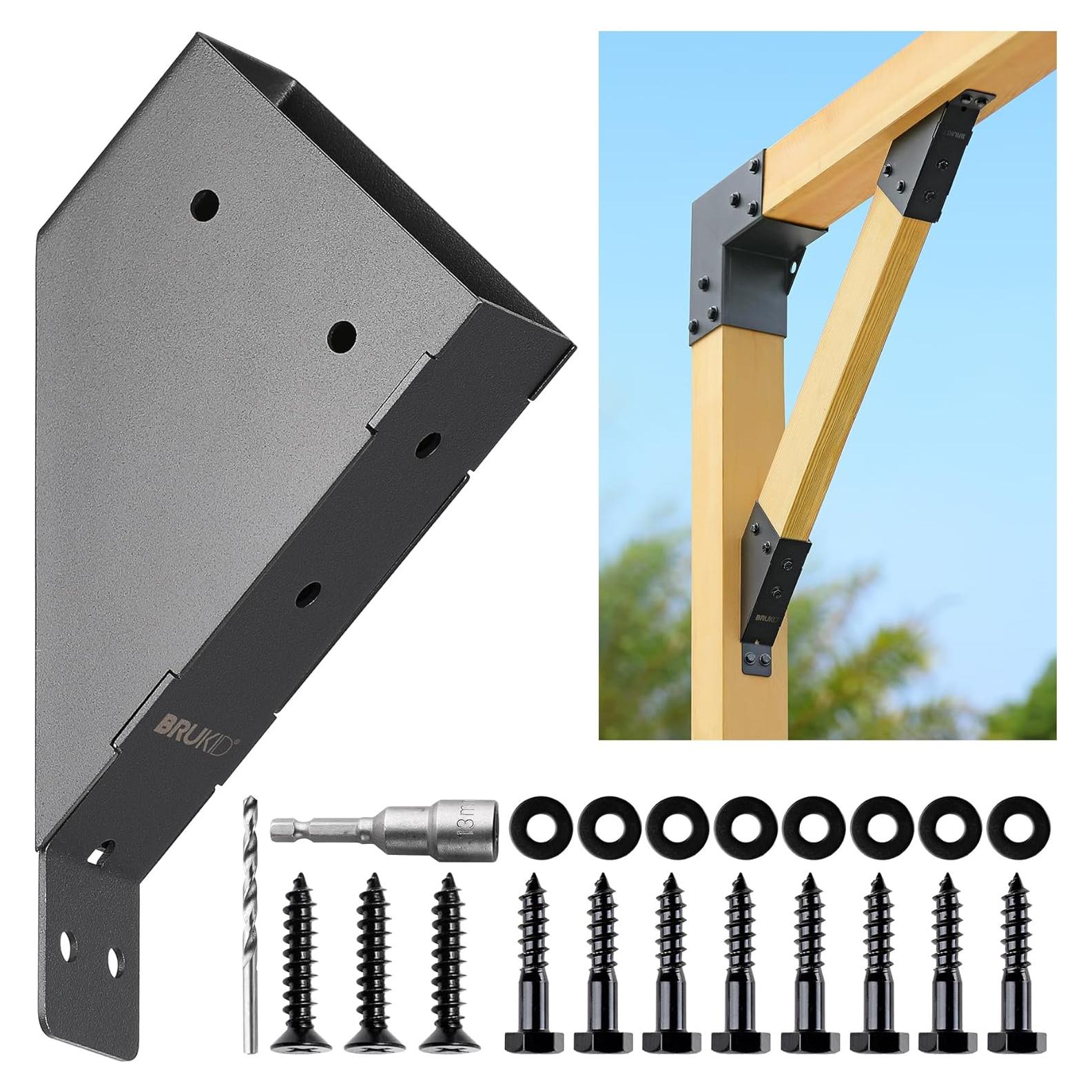 Soporte de Ángulo 45° Brukid 4 Piezas para Madera 2x4