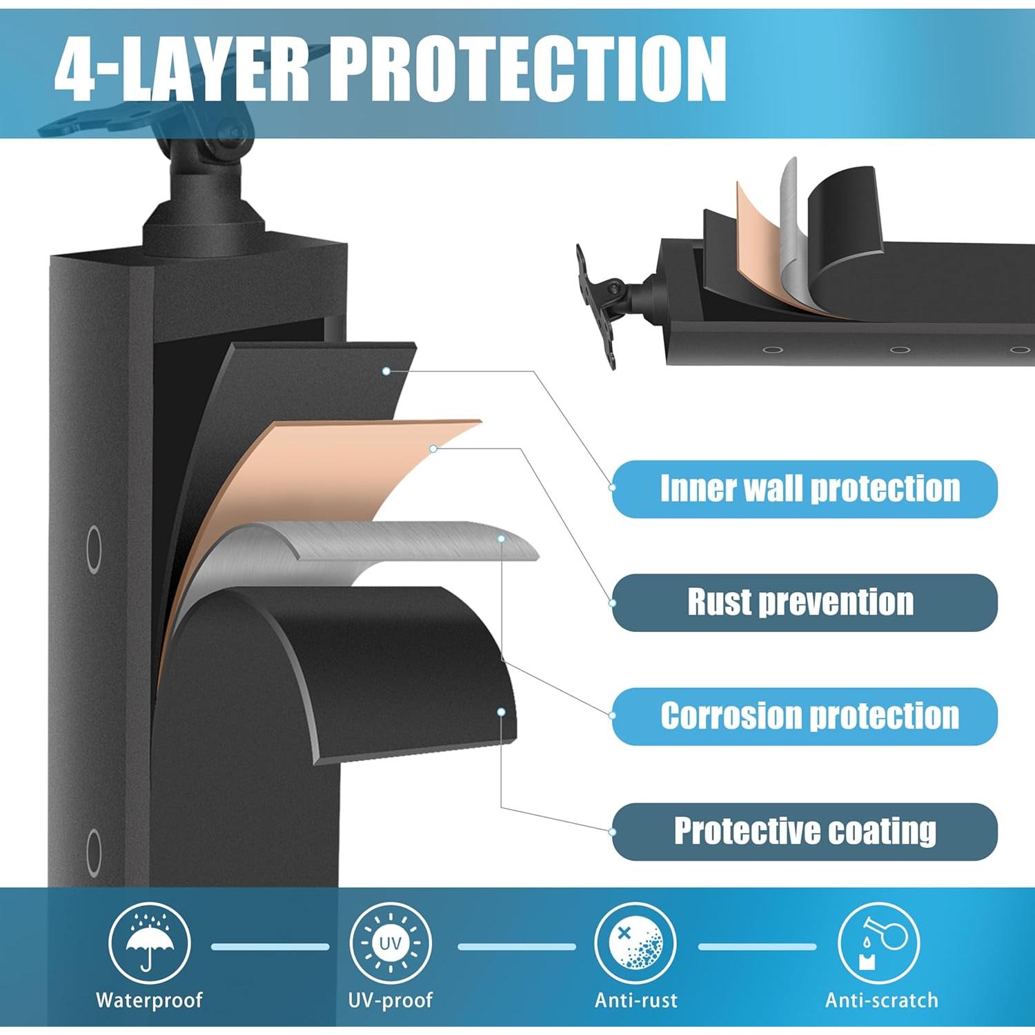 Kit de Poste de Barandilla de Cable 91,44 cm - 4 Piezas