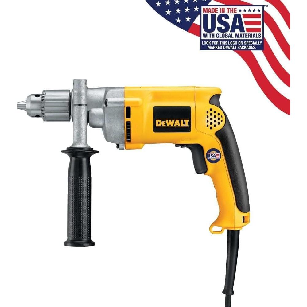 Corded Drill, 7.8-Amp, 1/2-Inch, Variable Speed Reversible (DW235G), Yellow