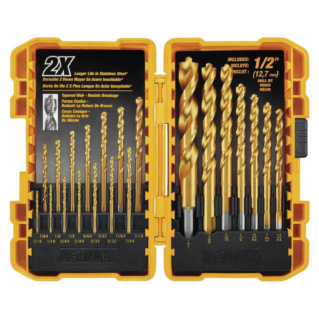 Juego de Brocas DEWALT 21 Piezas Nitruro de Titanio