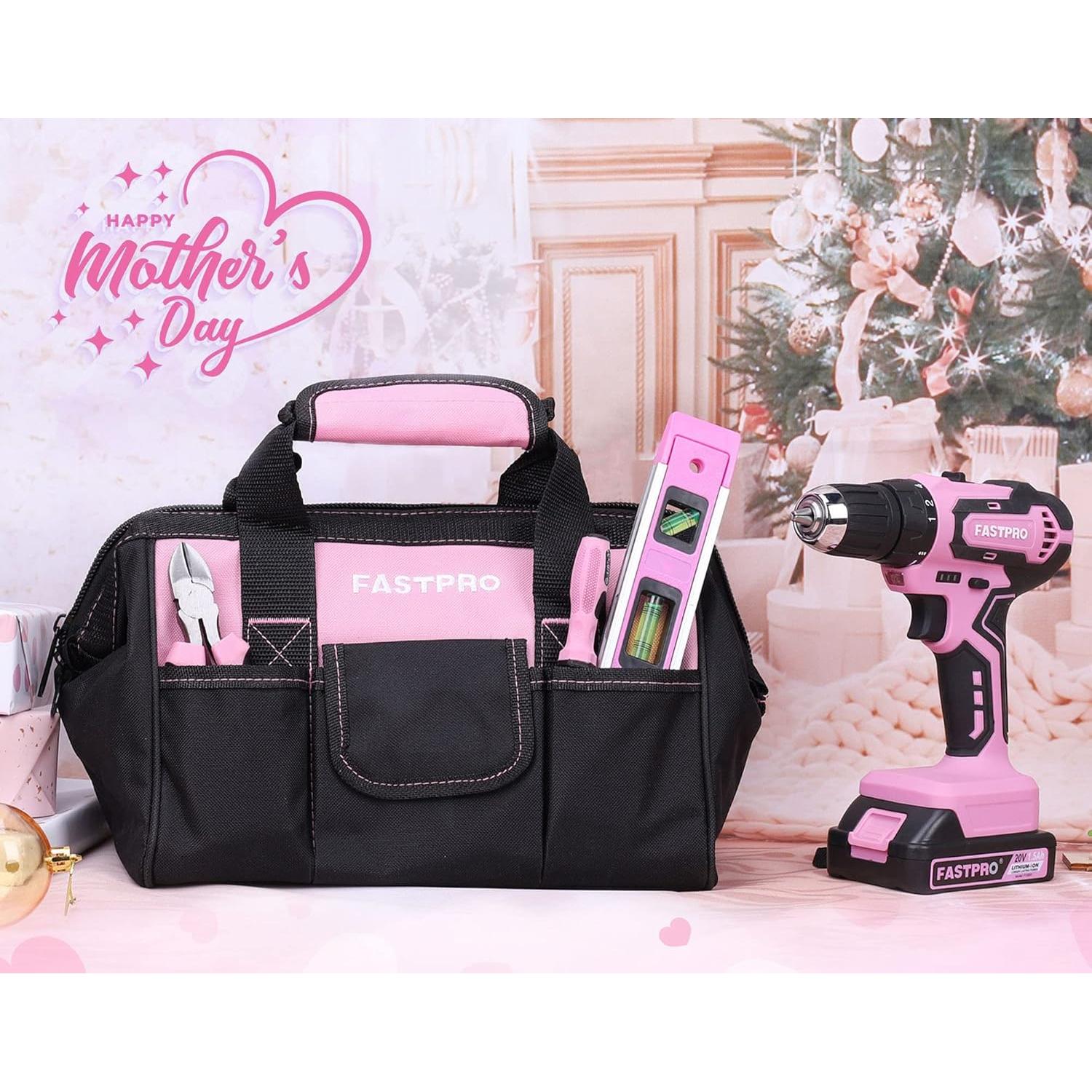 Juego de Herramientas 232 Piezas Taladro 20V Rosa FUTE