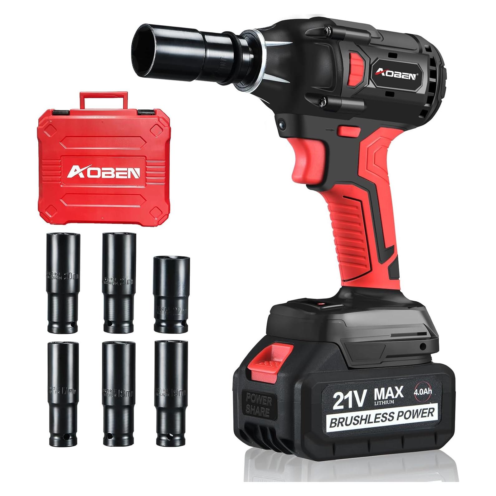 Llave de Impacto Inalámbrica AOBEN 21V 400N.m 4.0Ah