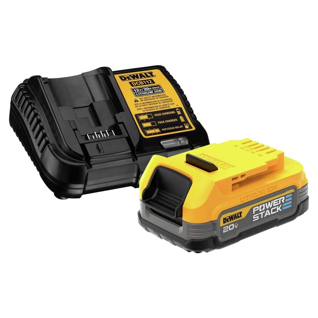 Batería Compacta DEWALT 20V MAX* POWERSTACK + Cargador