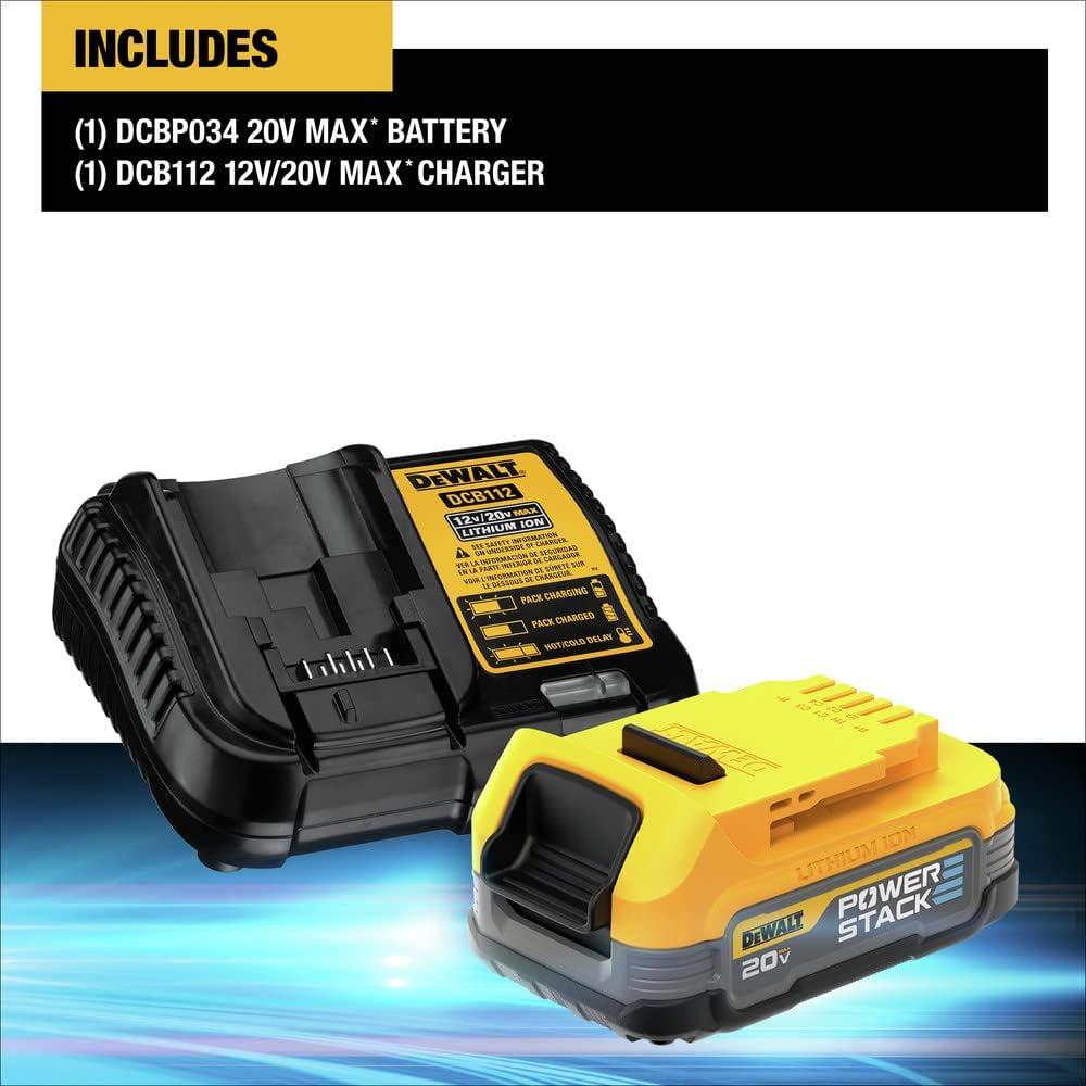 Batería Compacta DEWALT 20V MAX* POWERSTACK + Cargador