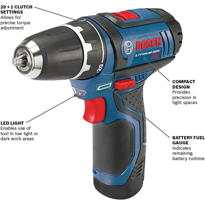 Taladro Atornillador BOSCH PS31-2A 12V 3/8" 2 Baterías