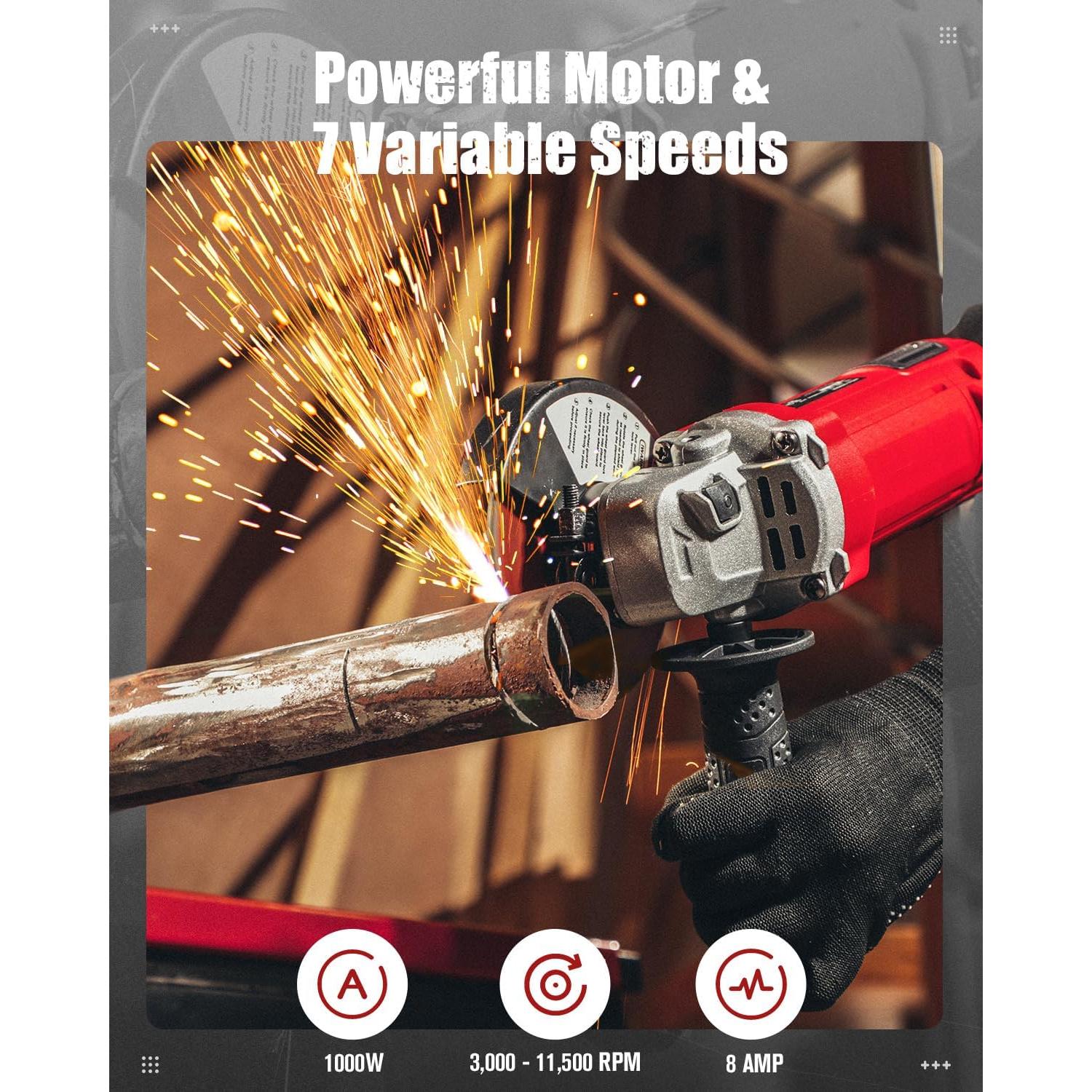 Amoladora Angular AVID POWER 11.43 cm 1000W 7 Velocidades