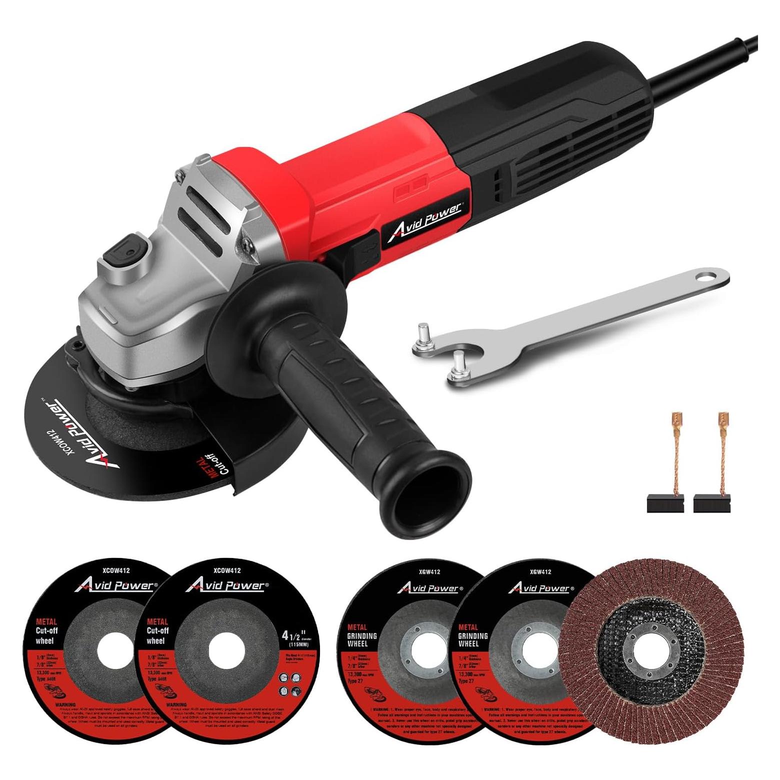 Amoladora Angular AVID POWER 7.5A 11.43cm con Accesorios