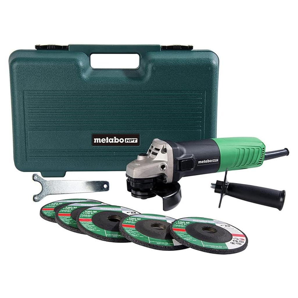 Amoladora Angular Metabo HPT G12SR4 4.5" 980W con Discos