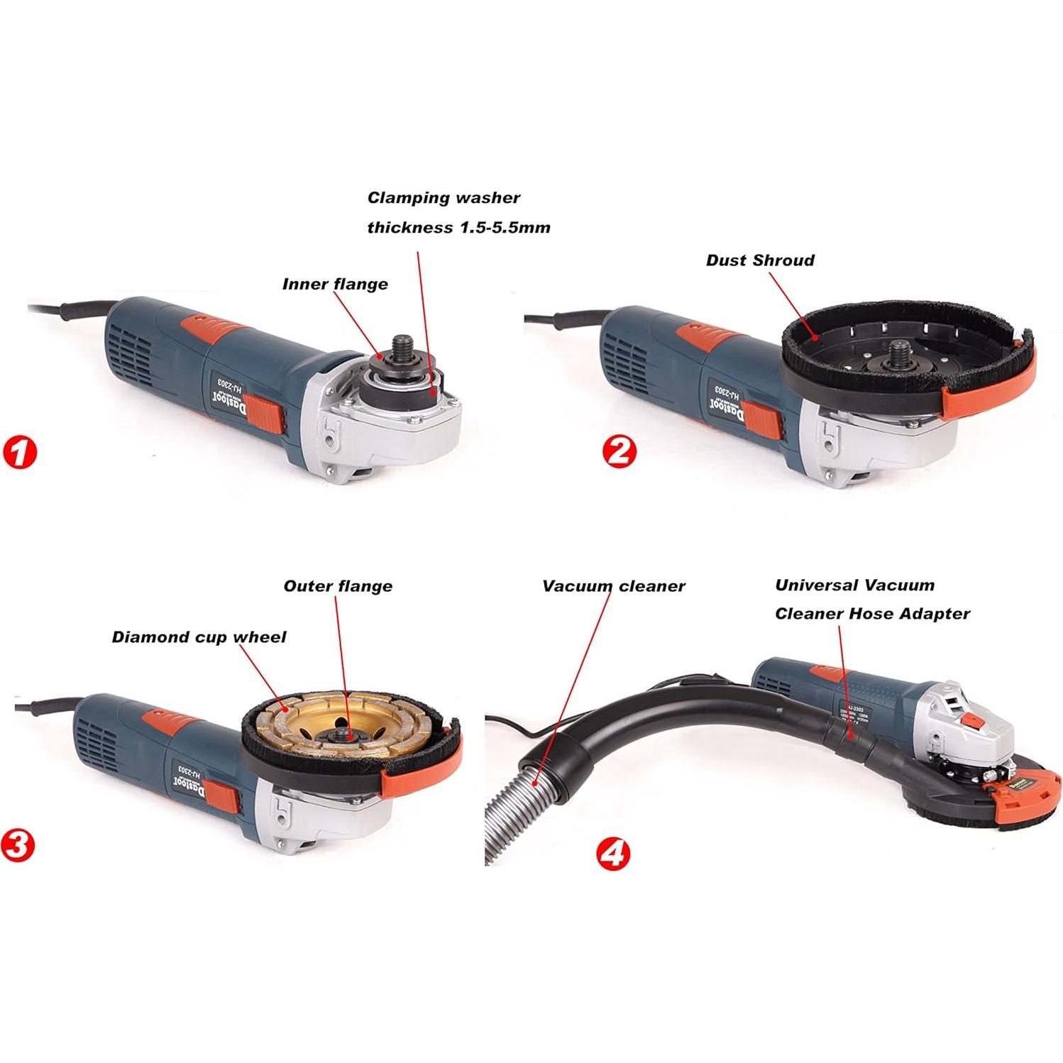 Cubierta de polvo Dastool Dt1701-125D para amoladora 5"