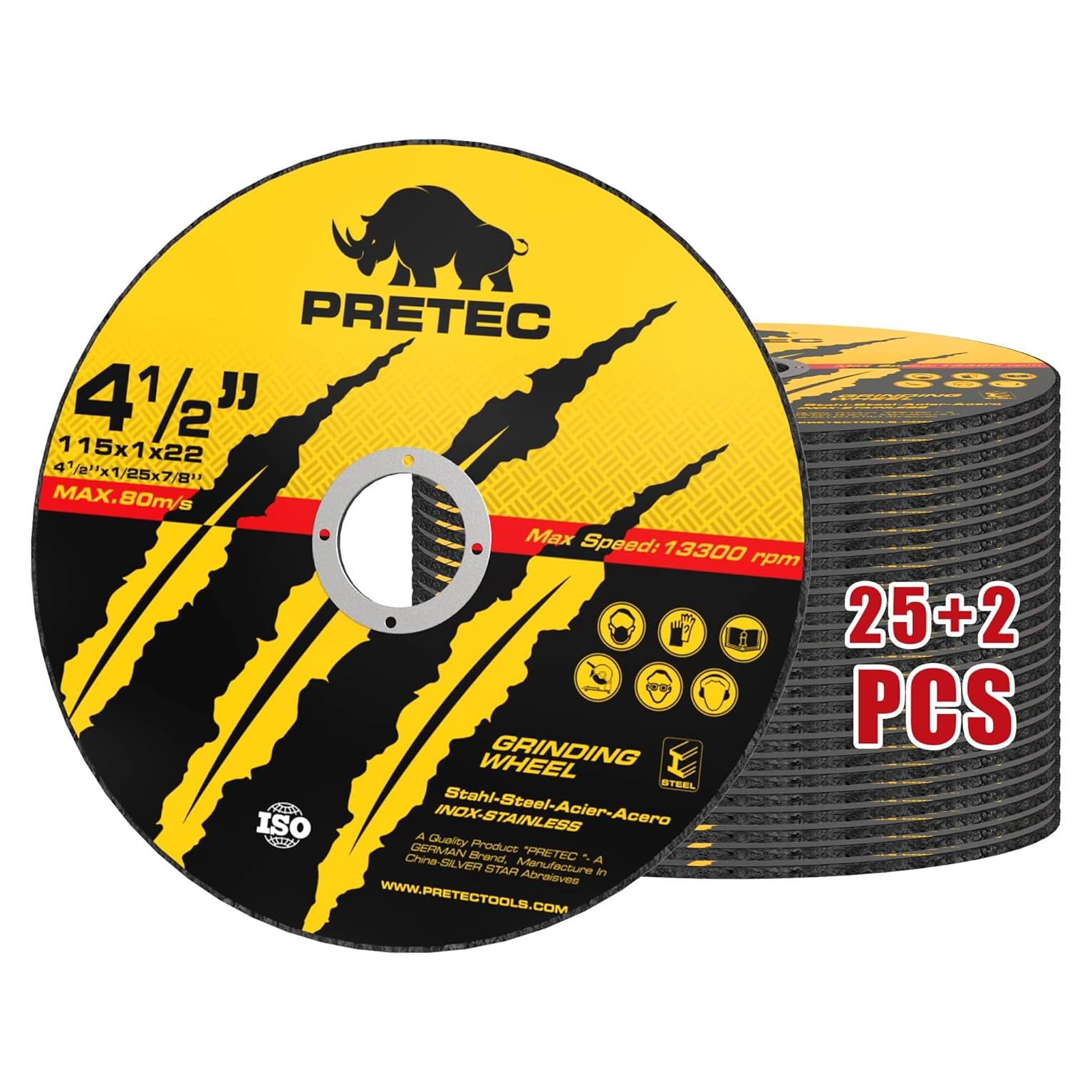 Discos de Corte 115mm PRETEC 27 Piezas para Metal