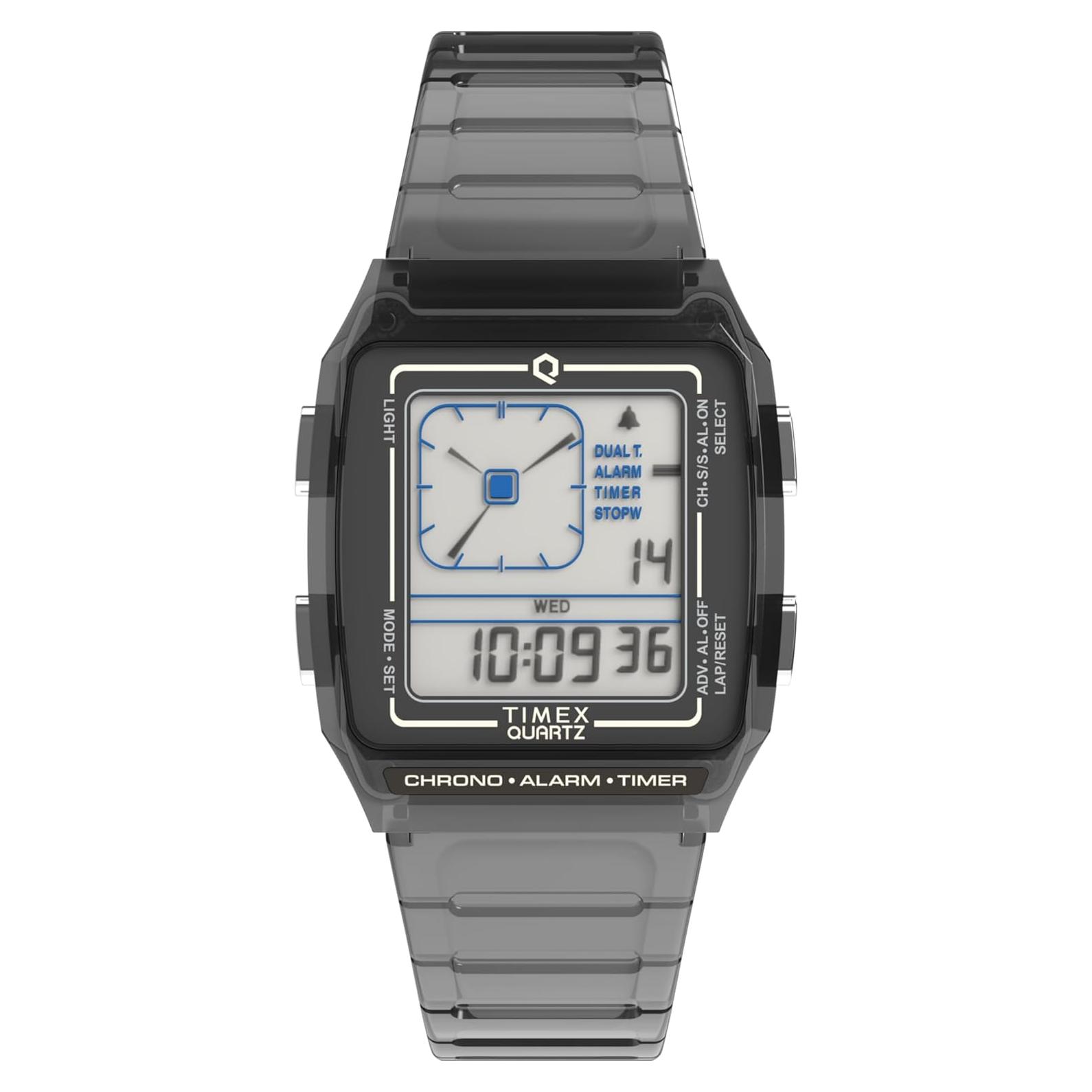 Reloj Digital Unisex Timex Q LCA 35mm Correa Gris