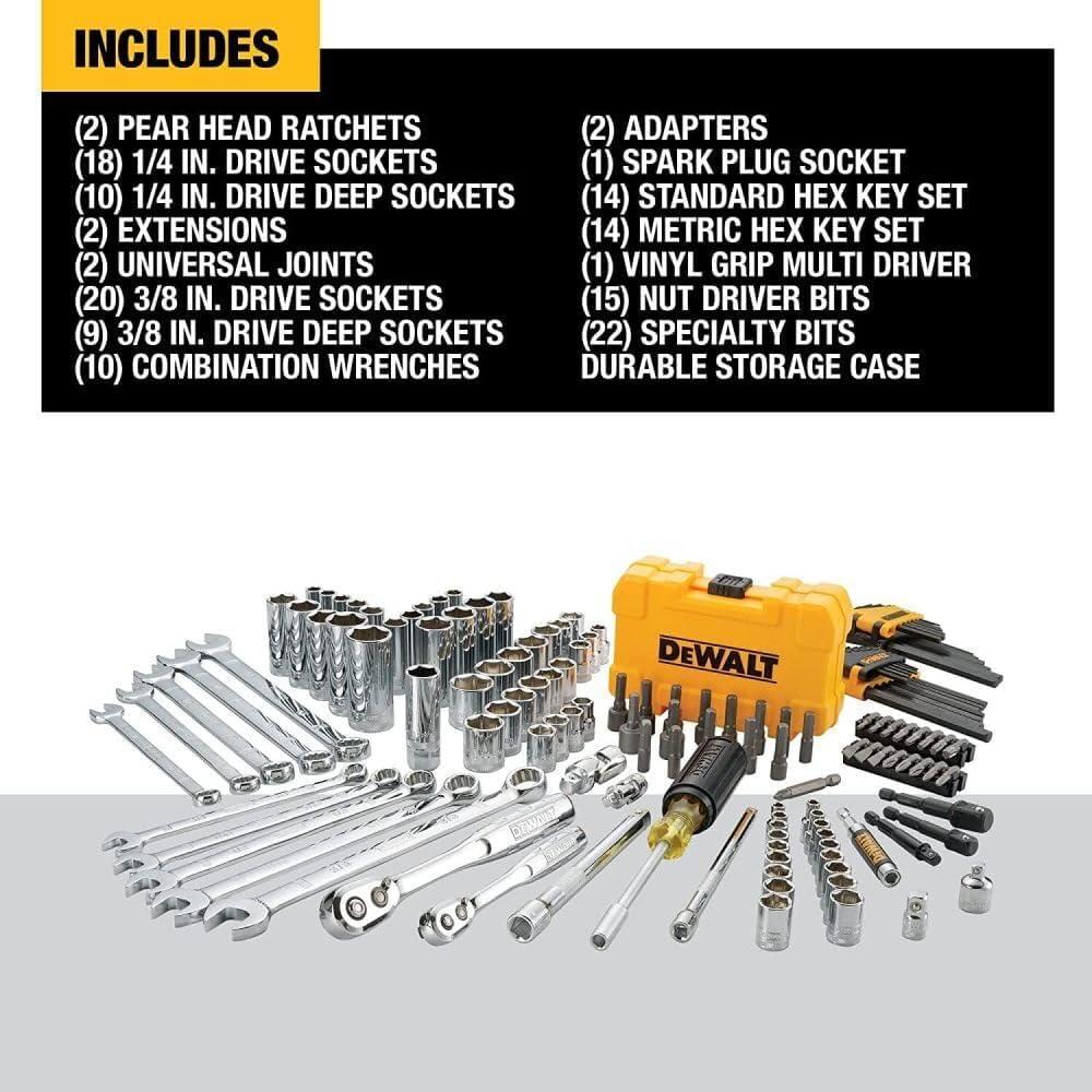 Kit de Herramientas Mecánicas DEWALT 142 Piezas con Estuche