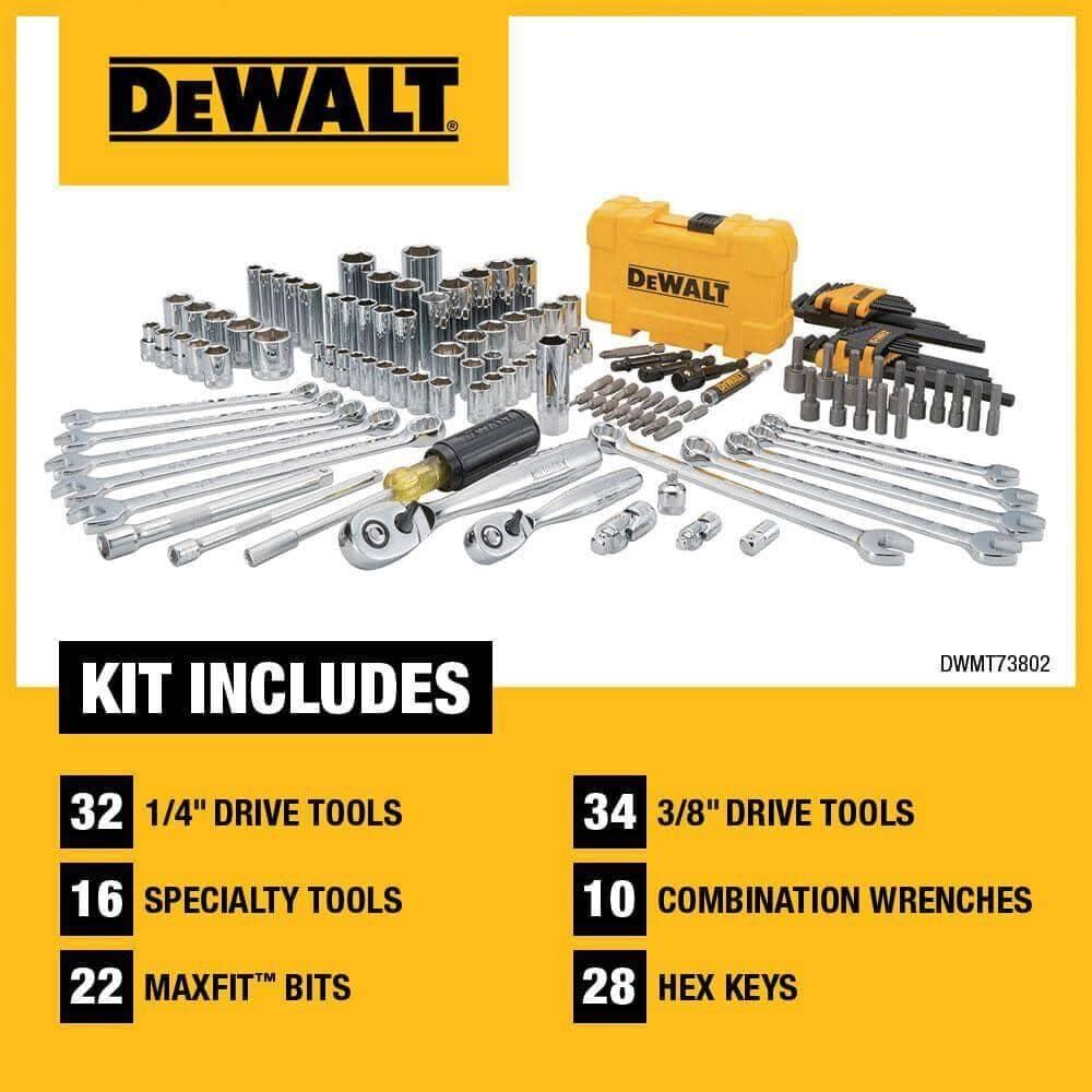 Kit de Herramientas Mecánicas DEWALT 142 Piezas con Estuche
