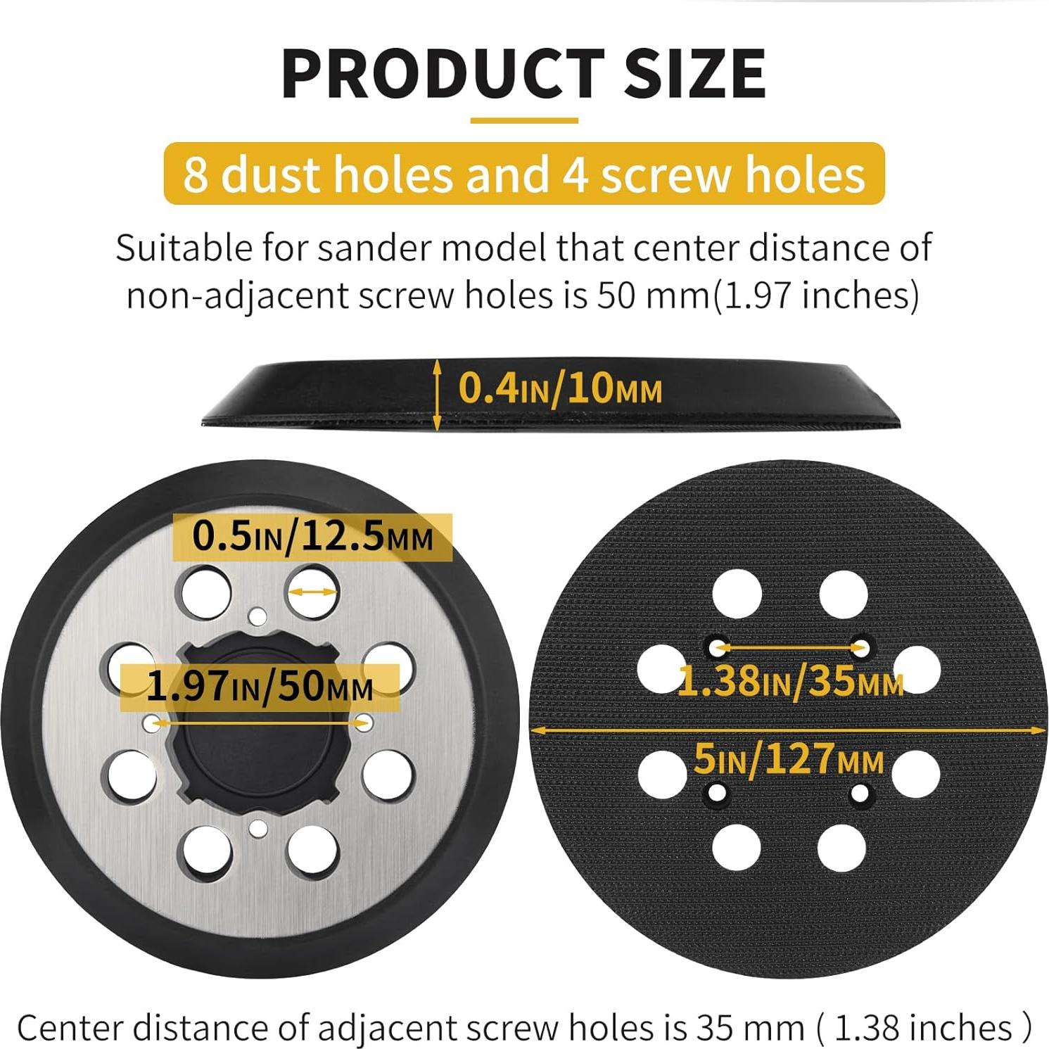 Pad de Lijadora Dewalt 5" Metal 2 Piezas Gancho y Bucle