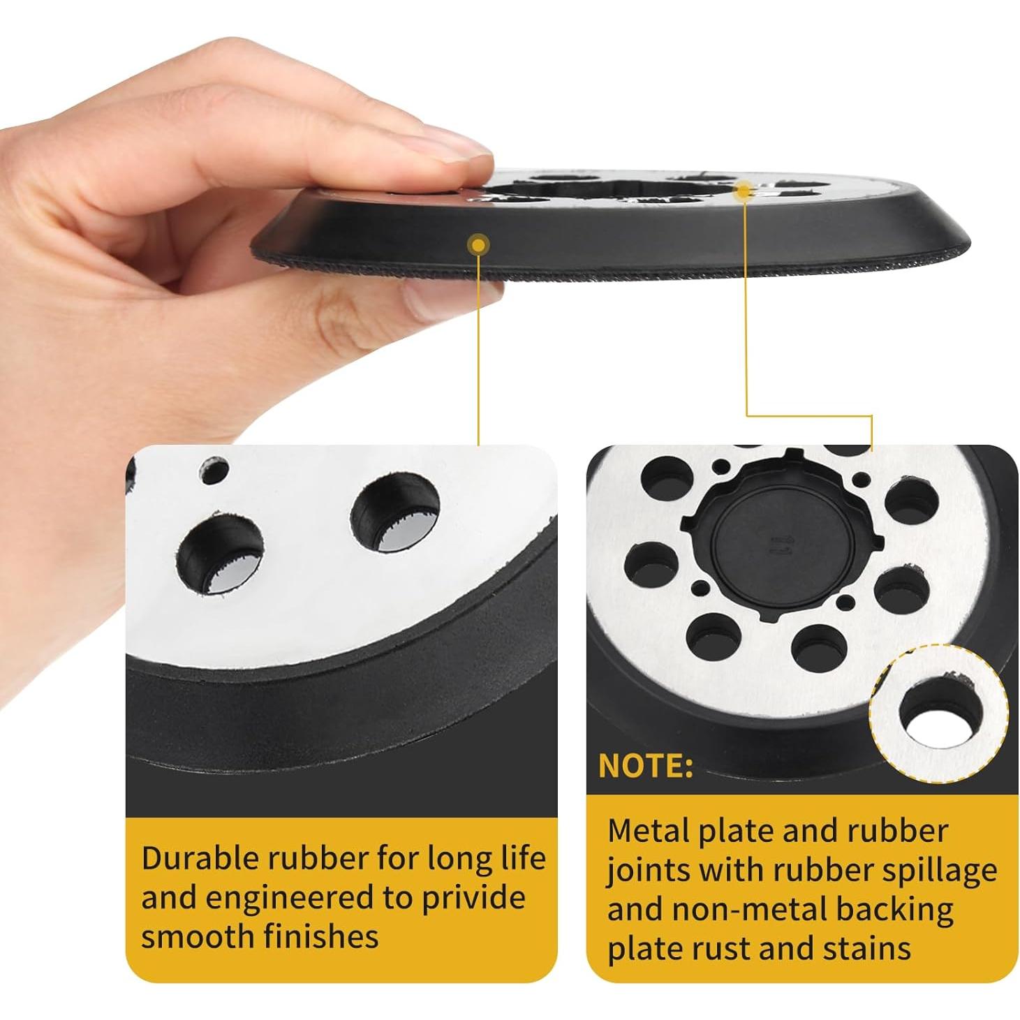 Pad de Lijadora Dewalt 5" Metal 2 Piezas Gancho y Bucle