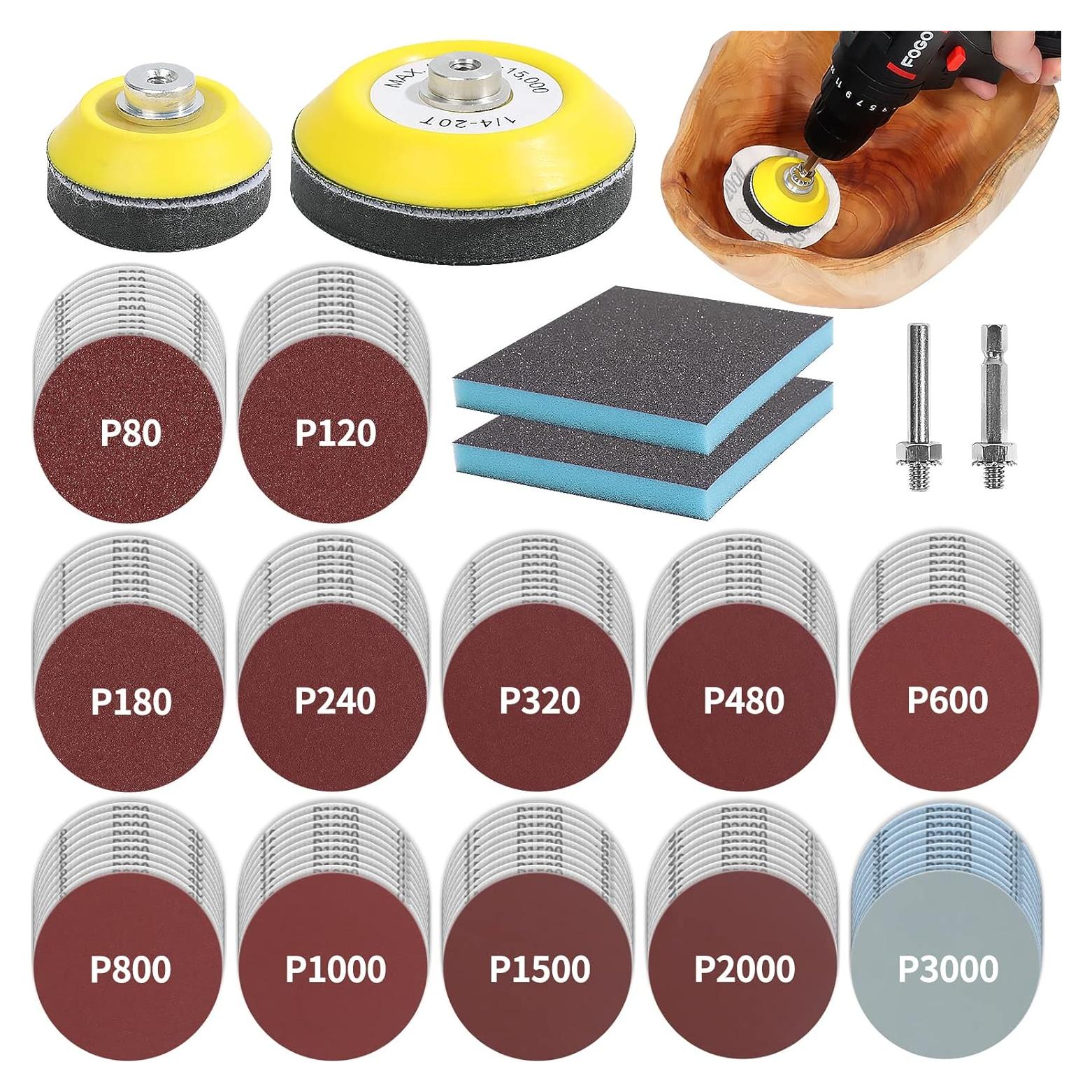 120 Discos de Lijado 7.5 cm Pomsare con Almohadillas y Ejes