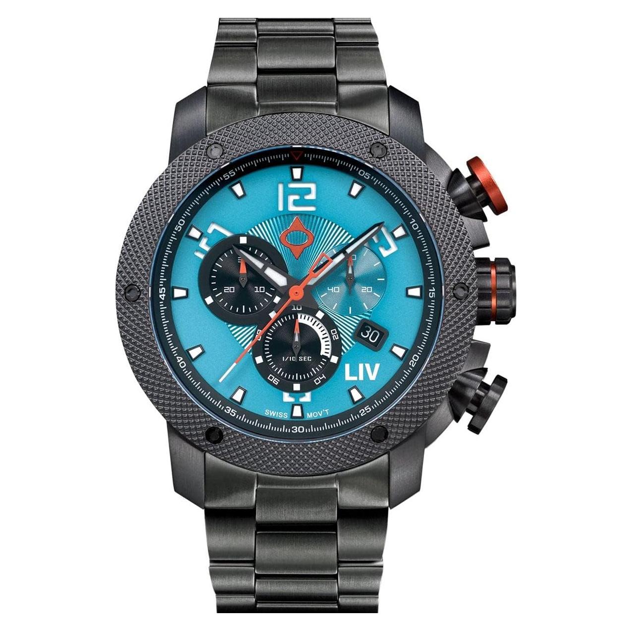 Reloj Cronógrafo Suizo LIV GX1 45mm Acero Inoxidable