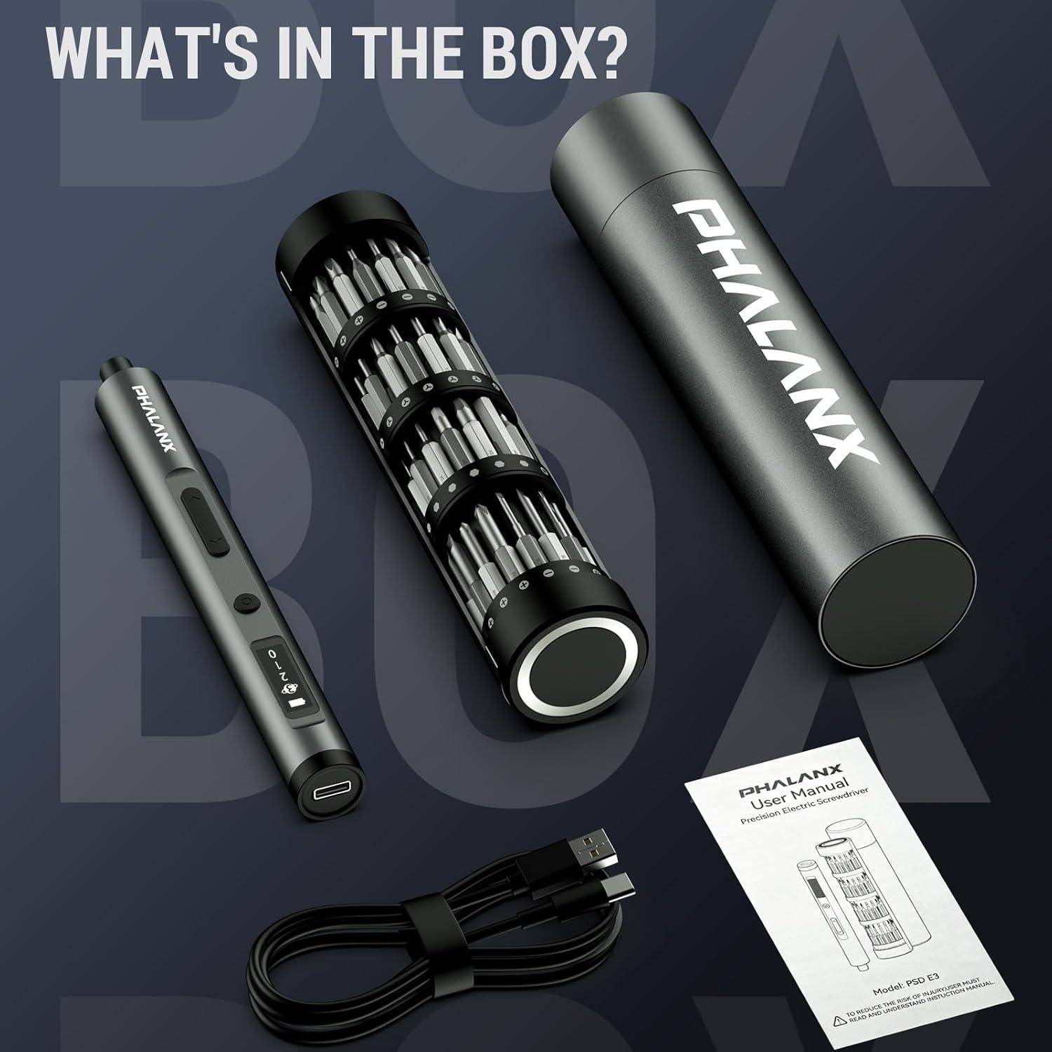 Destornillador Eléctrico PHALANX Mini 3.7V 60 Piezas