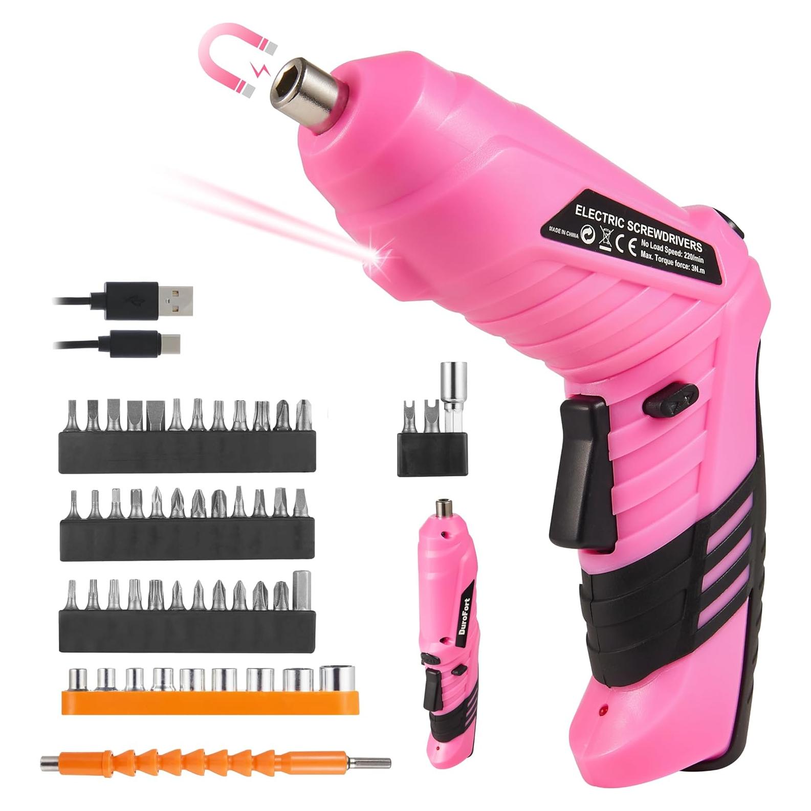 Destornillador Eléctrico Inalámbrico DuroFort 3.7V con 48 Piezas