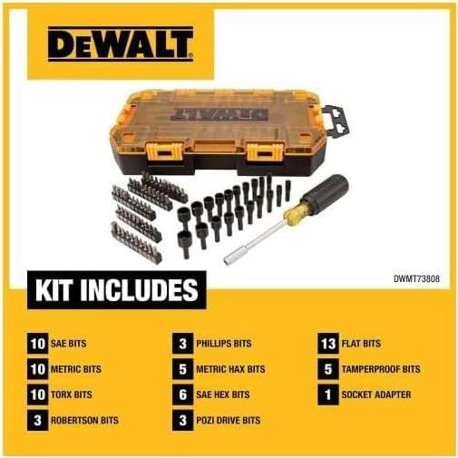 Juego de Puntas de Destornillador DEWALT 71 Piezas DWMT73808