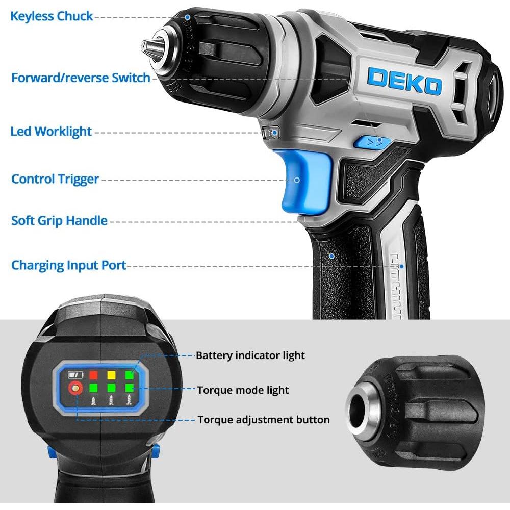 Taladro Inalámbrico DEKOPRO 8V con 42 Accesorios