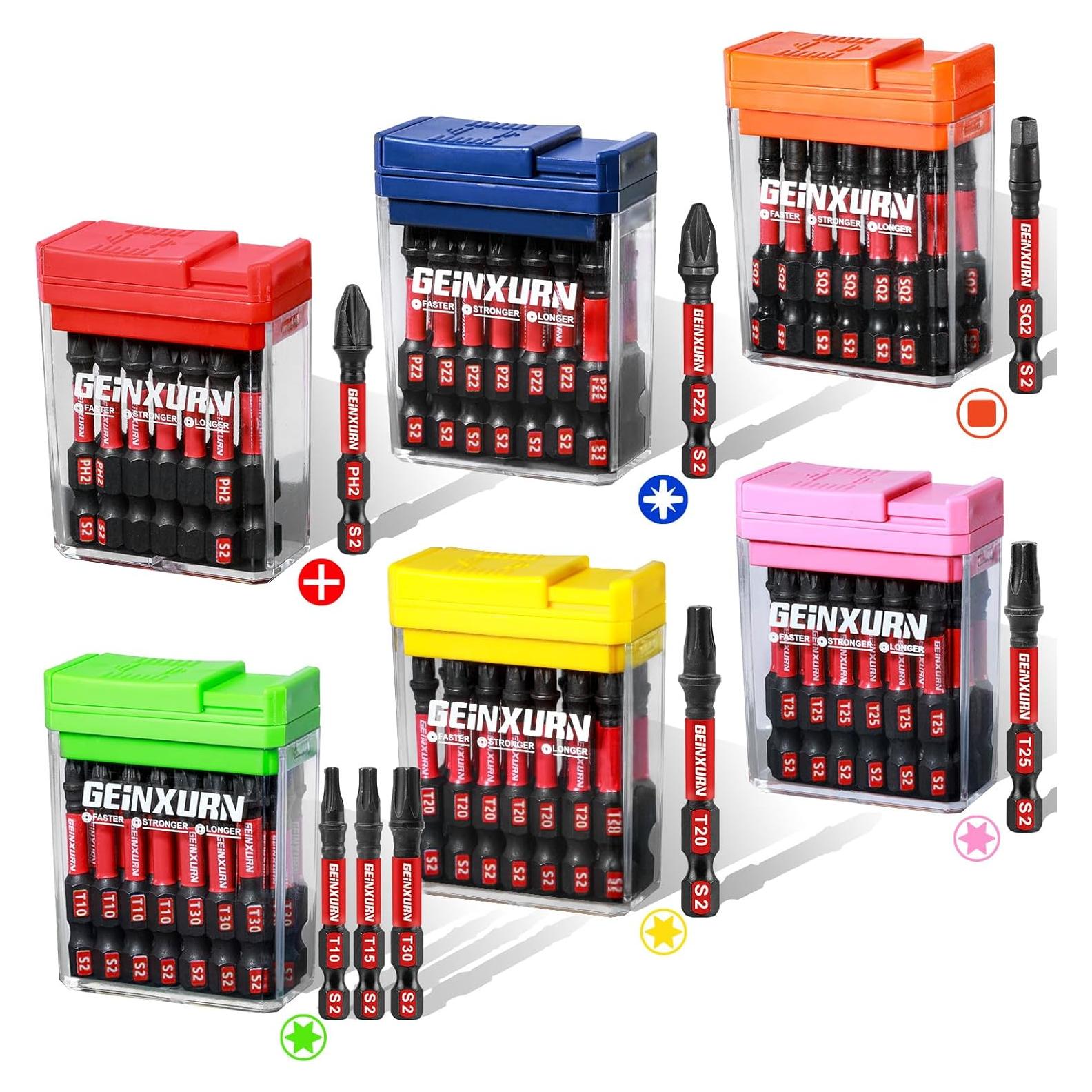 Juego de 90 Puntas de Destornillador GEINXURN Acero S2