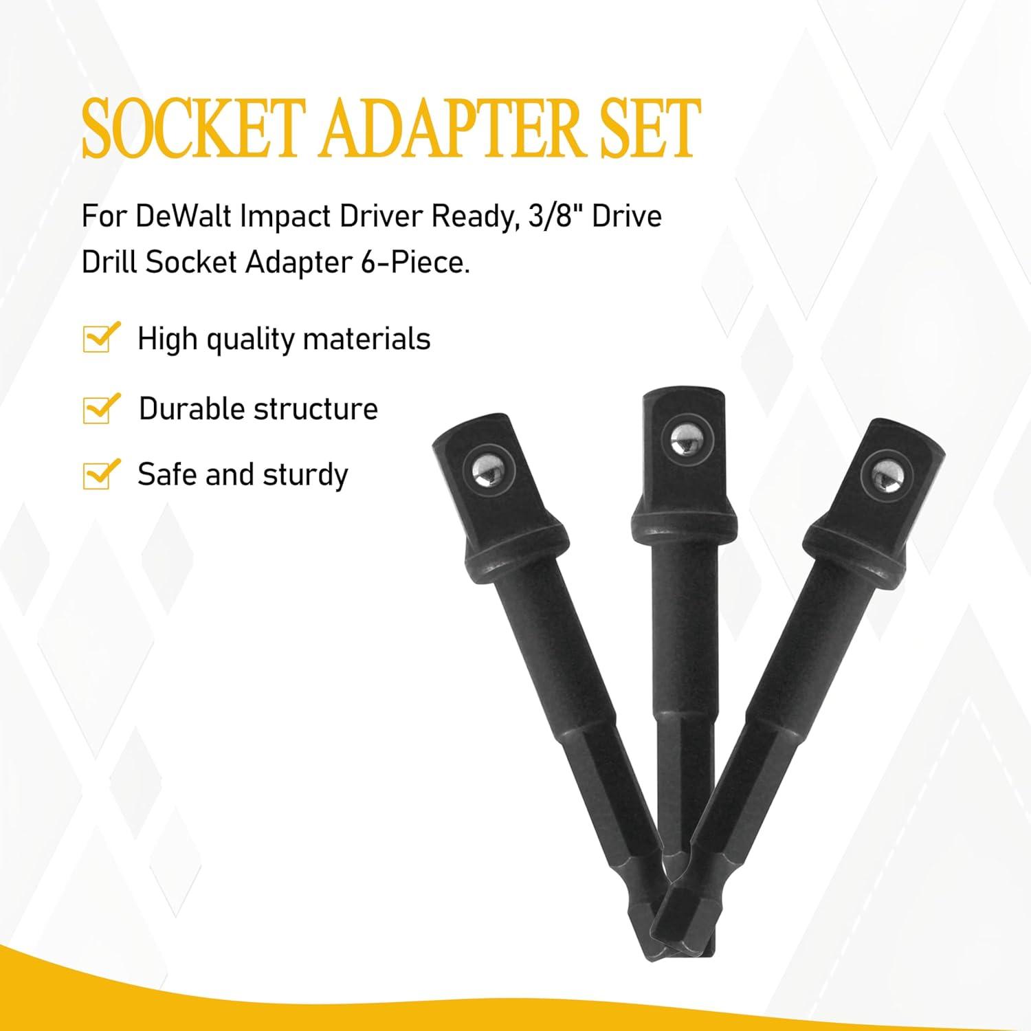 Conjunto de Adaptadores de Enchufe DeWalt DW2542IR - 6 Piezas