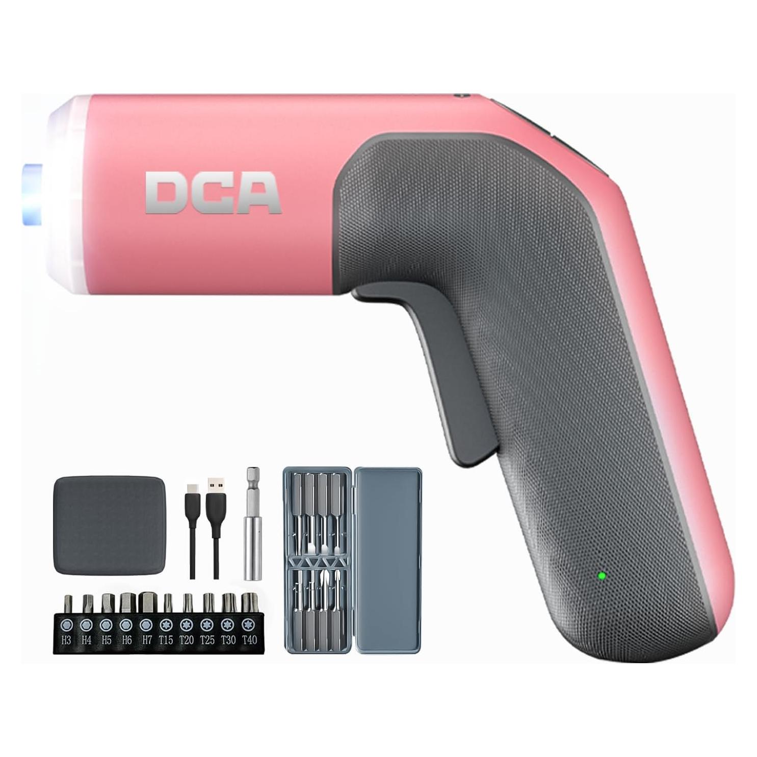Destornillador Eléctrico DCA 4V Rosa 5N.m 18 Puntas USB-C