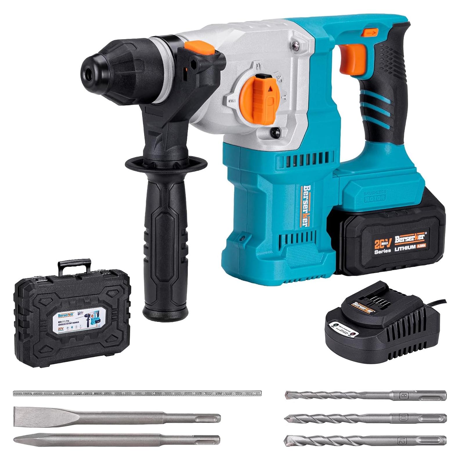 Martillo Rotatorio Inalámbrico Berserker 20V 4Ah Motor Sin Escobillas