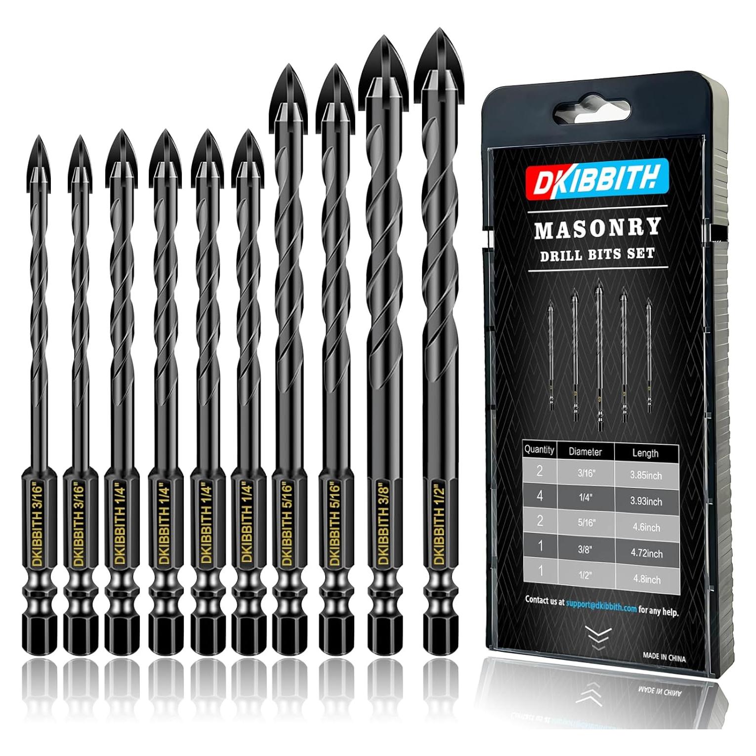 Juego de Brocas de Concreto DKIBBITH 10 Pcs Carburo