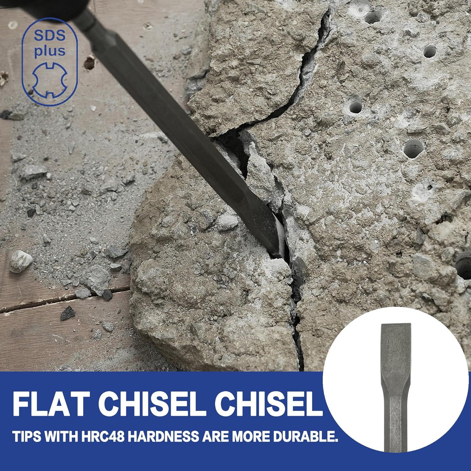 Juego de 17 Brocas y Cinceles GMTOOLS SDS Plus para Concreto